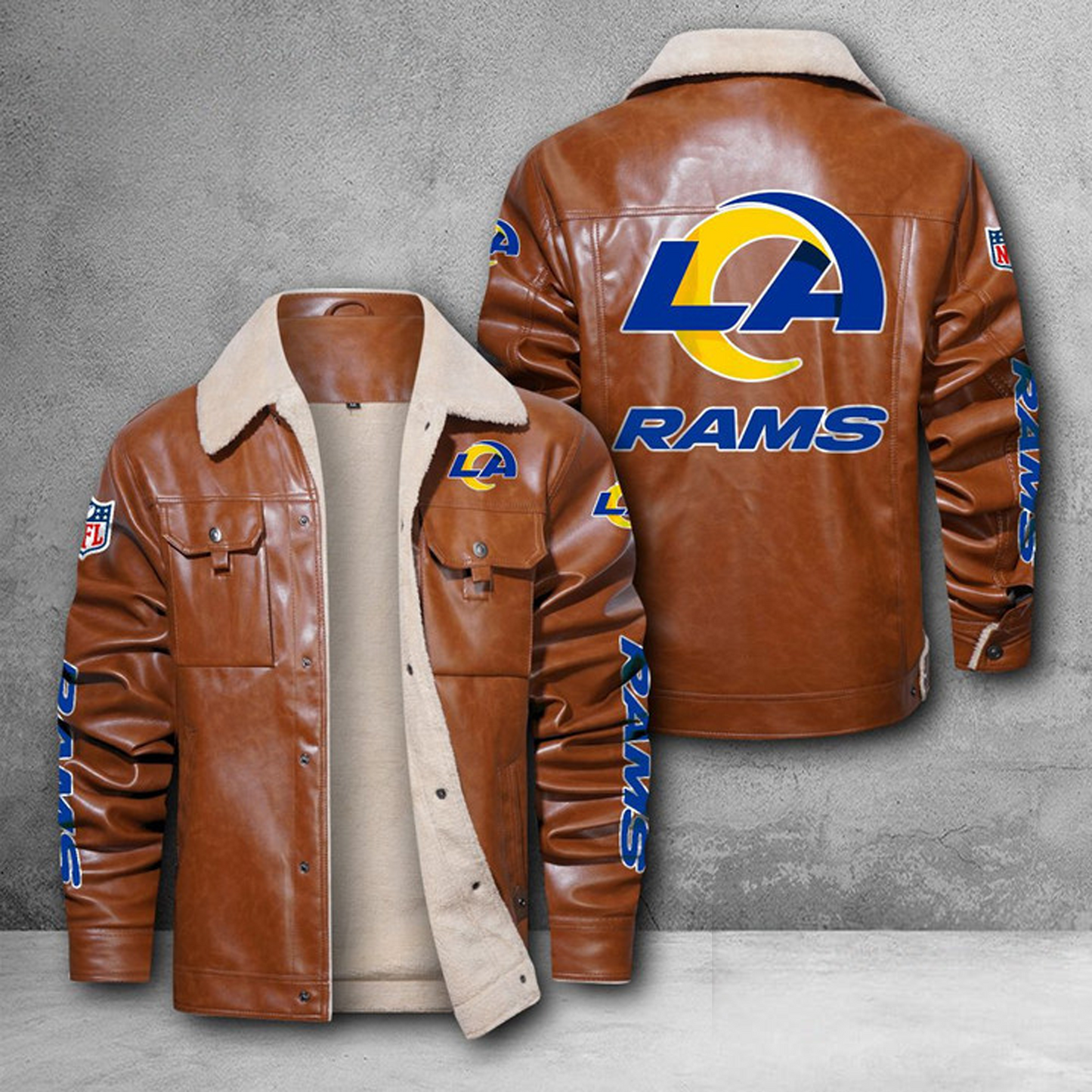 LAR X NFL LEATHER JACKET DATND THUONGNH