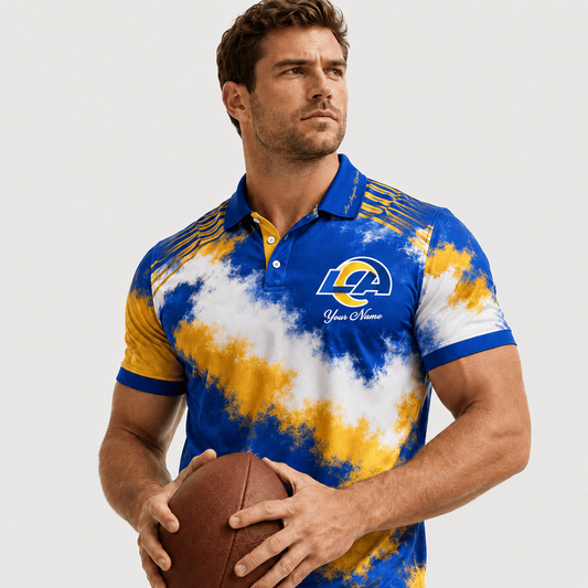 LAR X Premium NFL Premium Personalized Helmet Polo Shirt