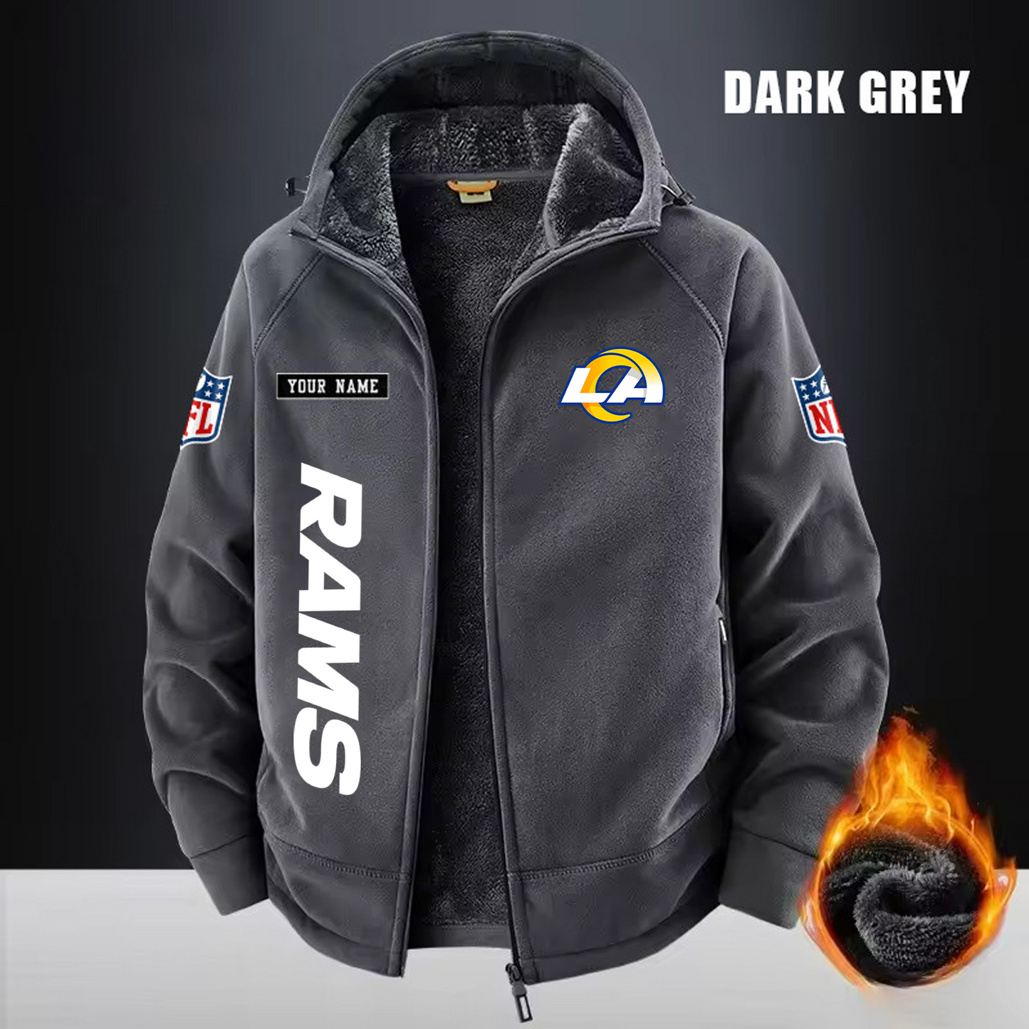 LAR x NFL 3D Half-zip Hoodie DATND TANTD