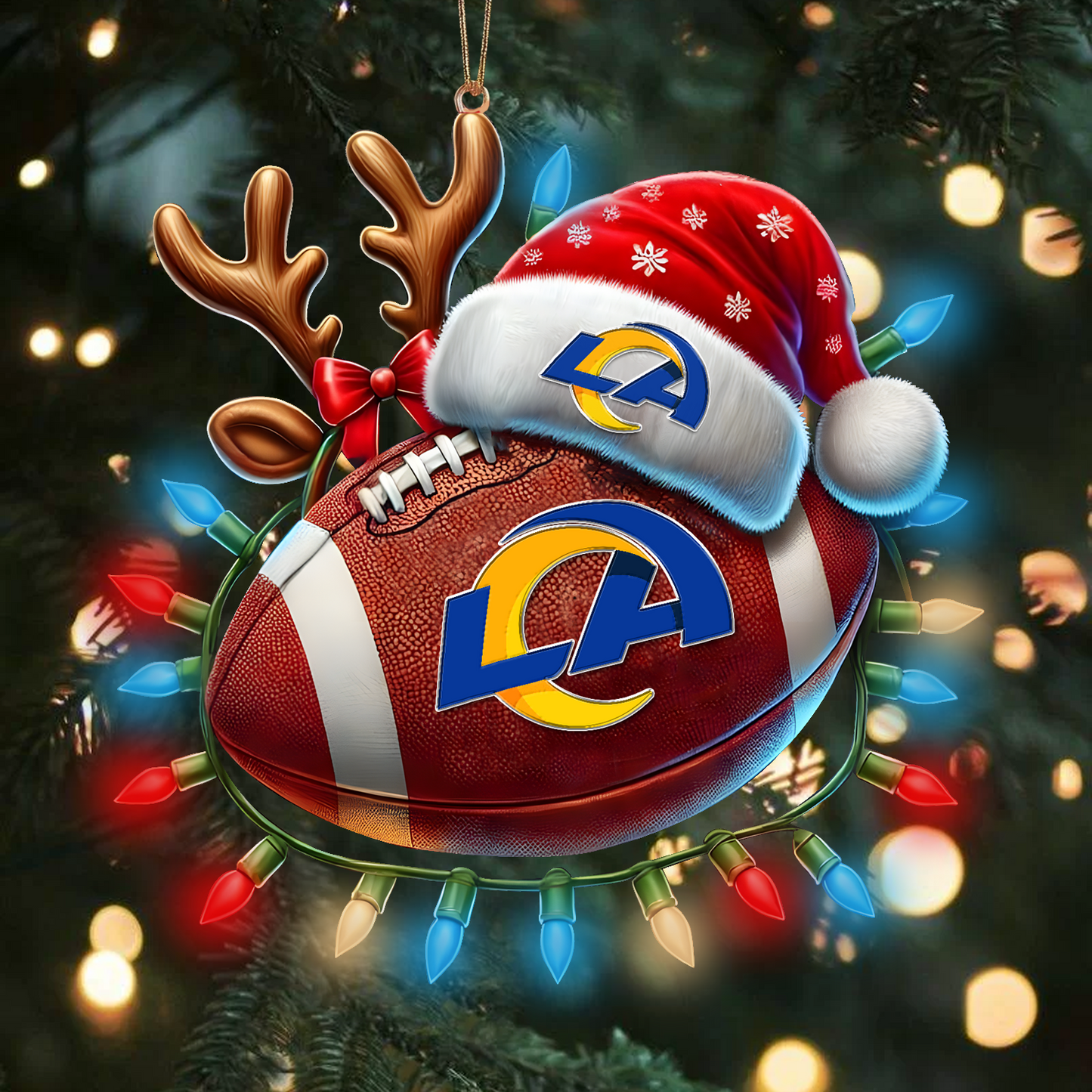 LAR x NFL Christmas Lights Football Ornament 0110 DatND ThuongNH