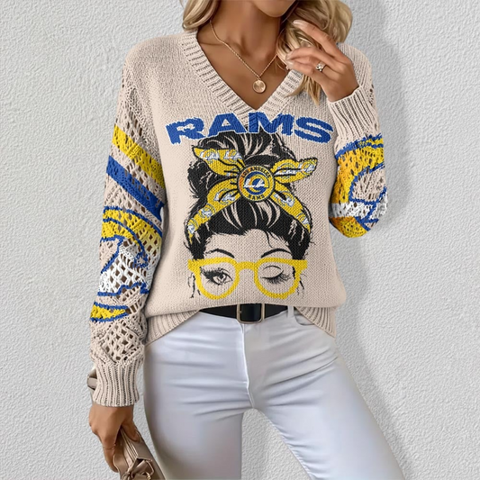 LAR x NFL Crochet Sleeve V-Neck Sweater V2 DDT HLPHUONG