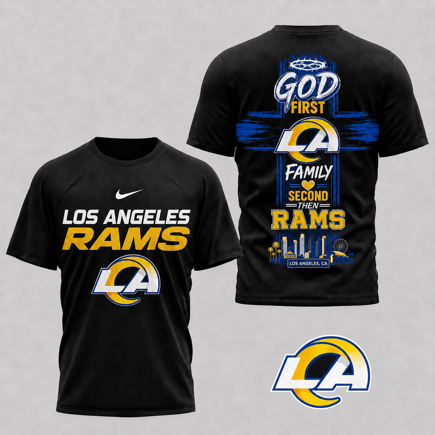 LAR x NFL Faith Family Team Pride 3D T-Shirt