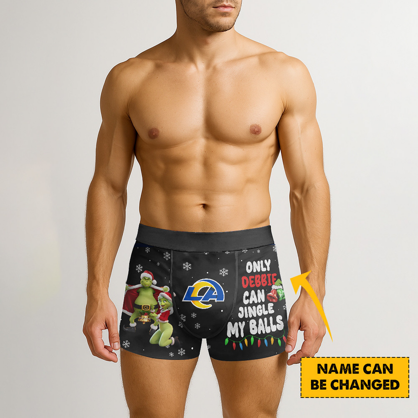 LAR x NFL Funny Grinch Men Boxers Personalized Any Name DatND DVT