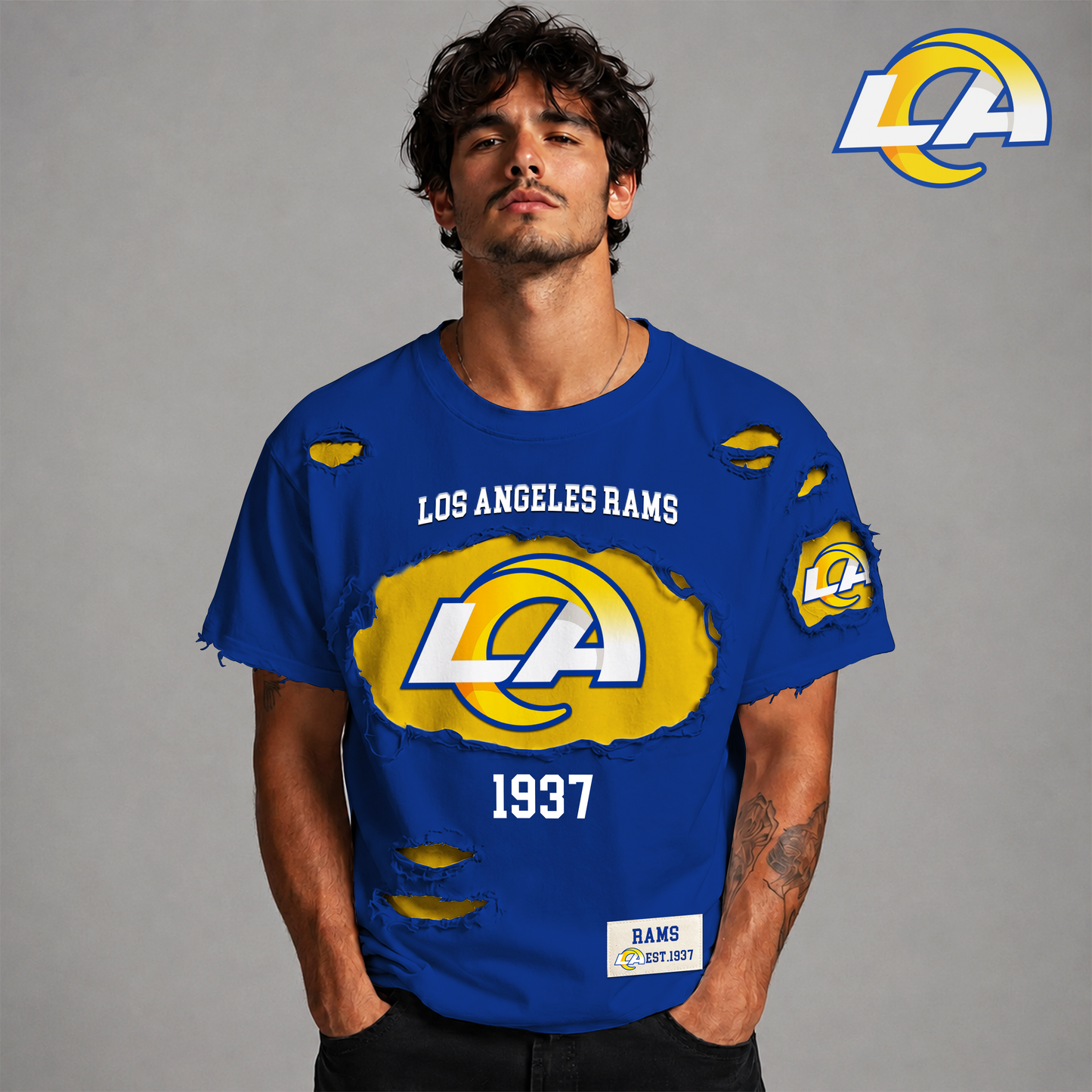 LAR x NFL LUXURY CREW-Neck T-Shirt FOR SUMMER HOLIDAY  180626