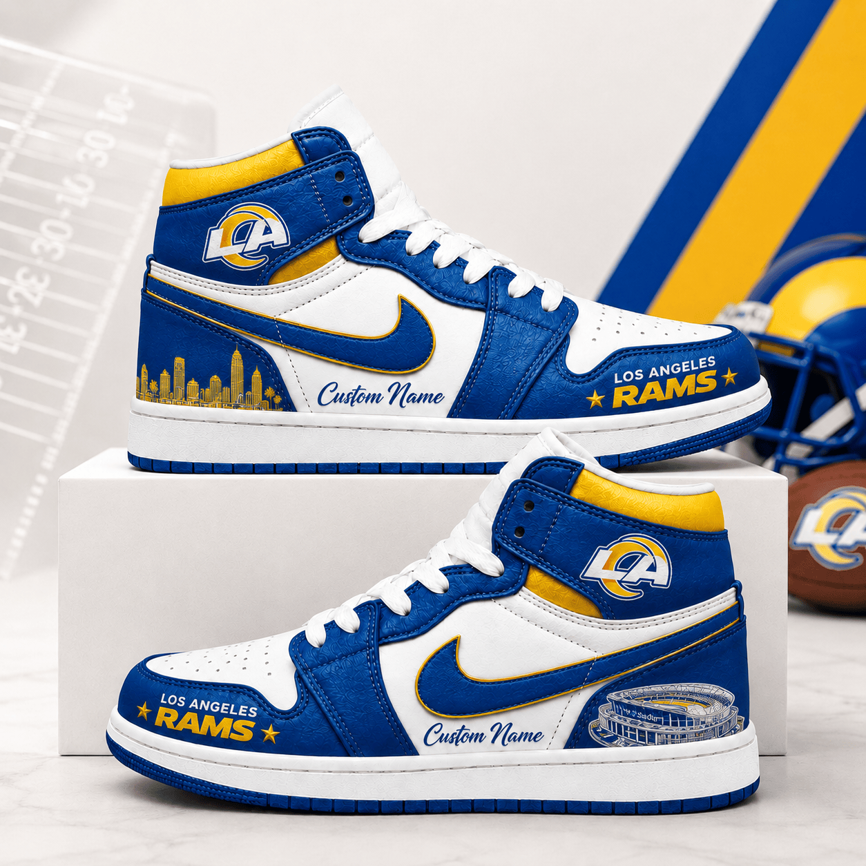 LAR x NFL Luxury Air Jordan 1 Sneakers 230626