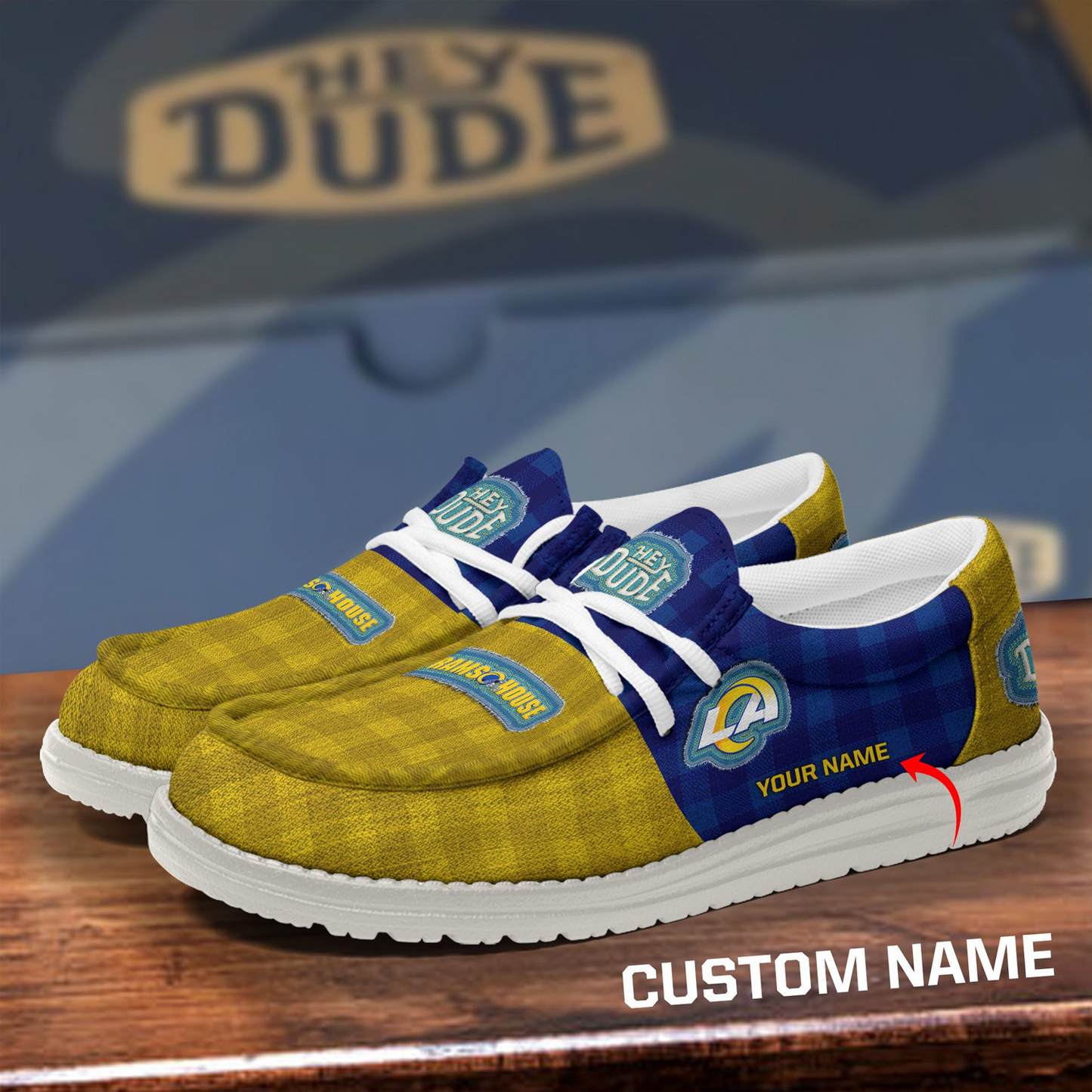 LAR x NFL Premium Hey Dude Shoes DATND TANTD