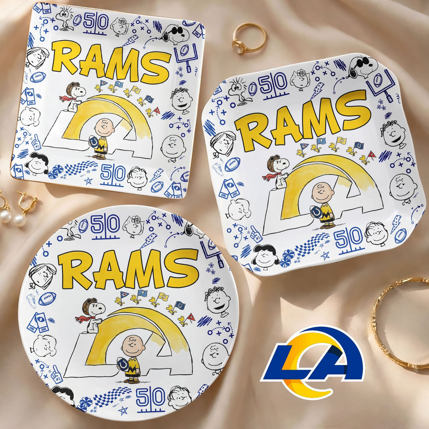 LAR x NFL Premium NFL Snoopy Jewelry Dish 0406 DatND DVT