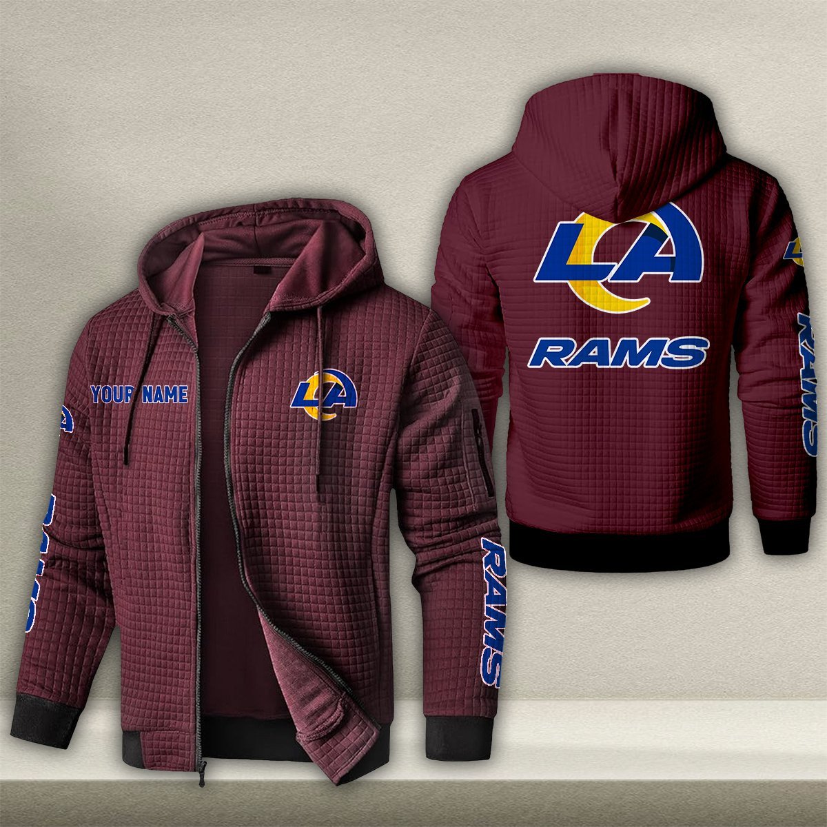 LAR x NFL Quilted Zip Hoodie DatND DVT