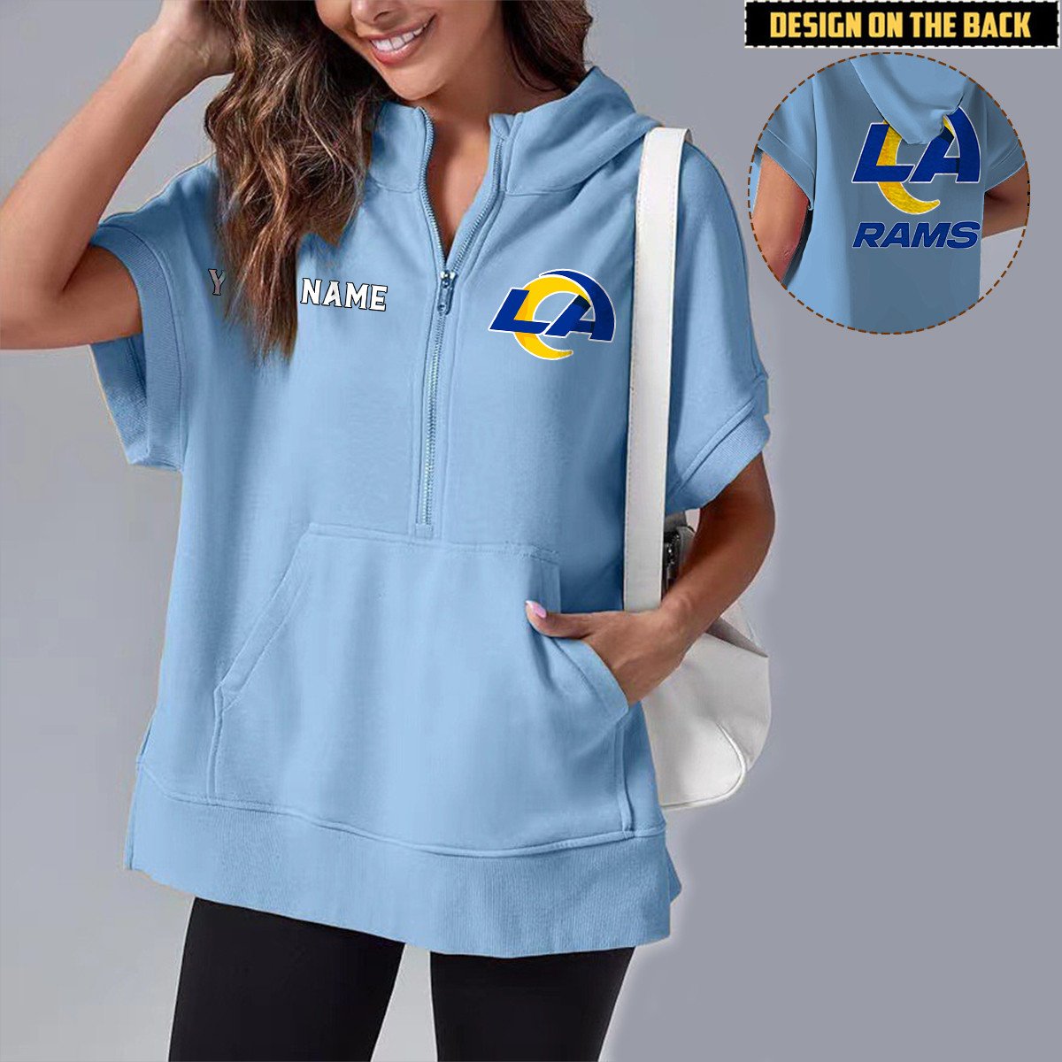 LAR x NFL Short Sleeve Zip Hoodie DATND TANTD