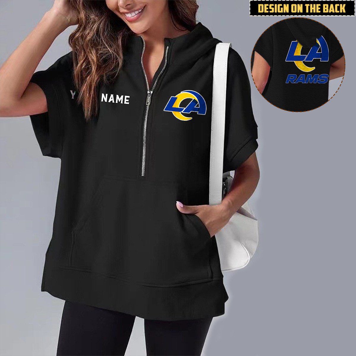 LAR x NFL Short Sleeve Zip Hoodie DATND TANTD