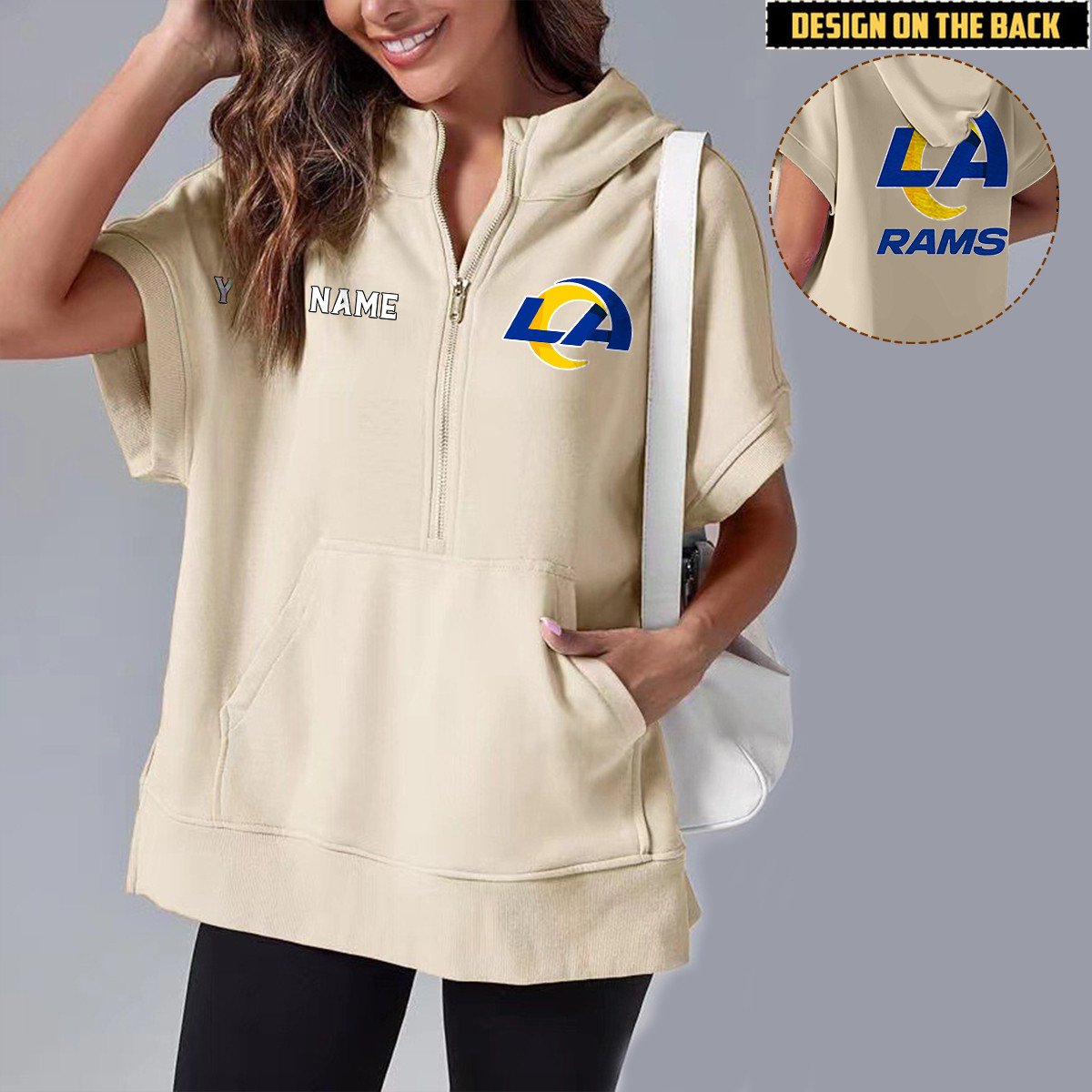 LAR x NFL Short Sleeve Zip Hoodie DATND TANTD