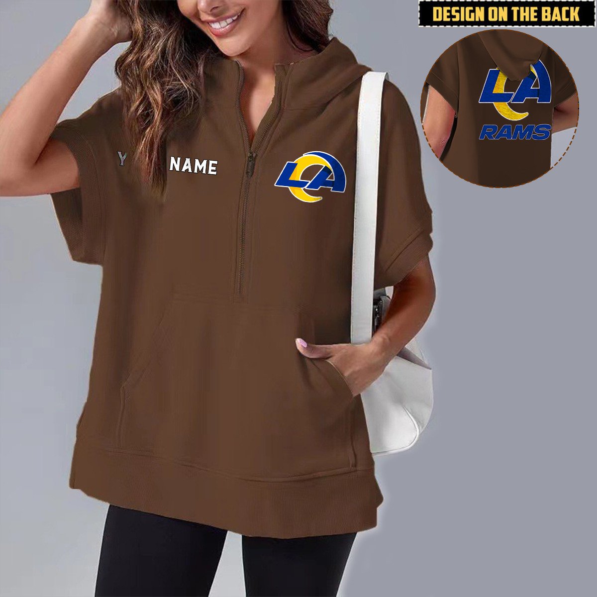 LAR x NFL Short Sleeve Zip Hoodie DATND TANTD