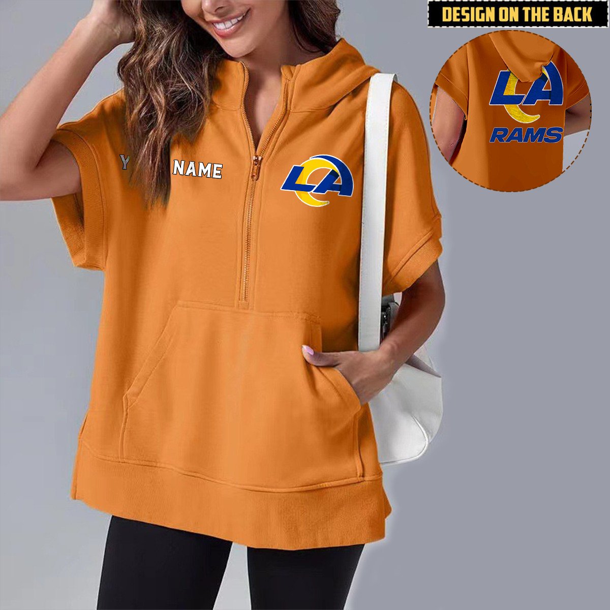 LAR x NFL Short Sleeve Zip Hoodie DATND TANTD