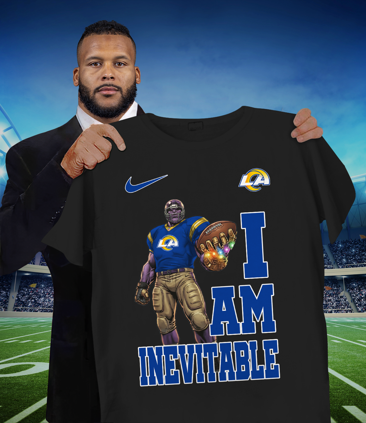 LAR x NFL Thanos I Am Inevitable T-Shirt DATND TANTD