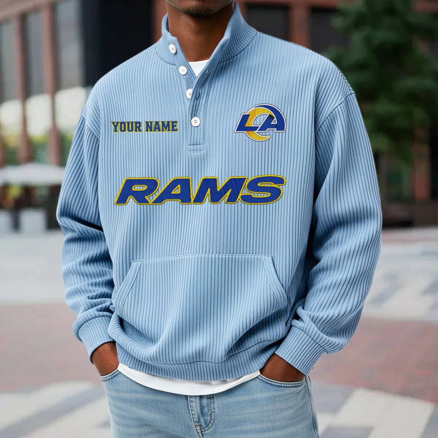 LAR x NFL Waffle High Neck Long Sleeved Sweatshirt DATND TANTD 221125