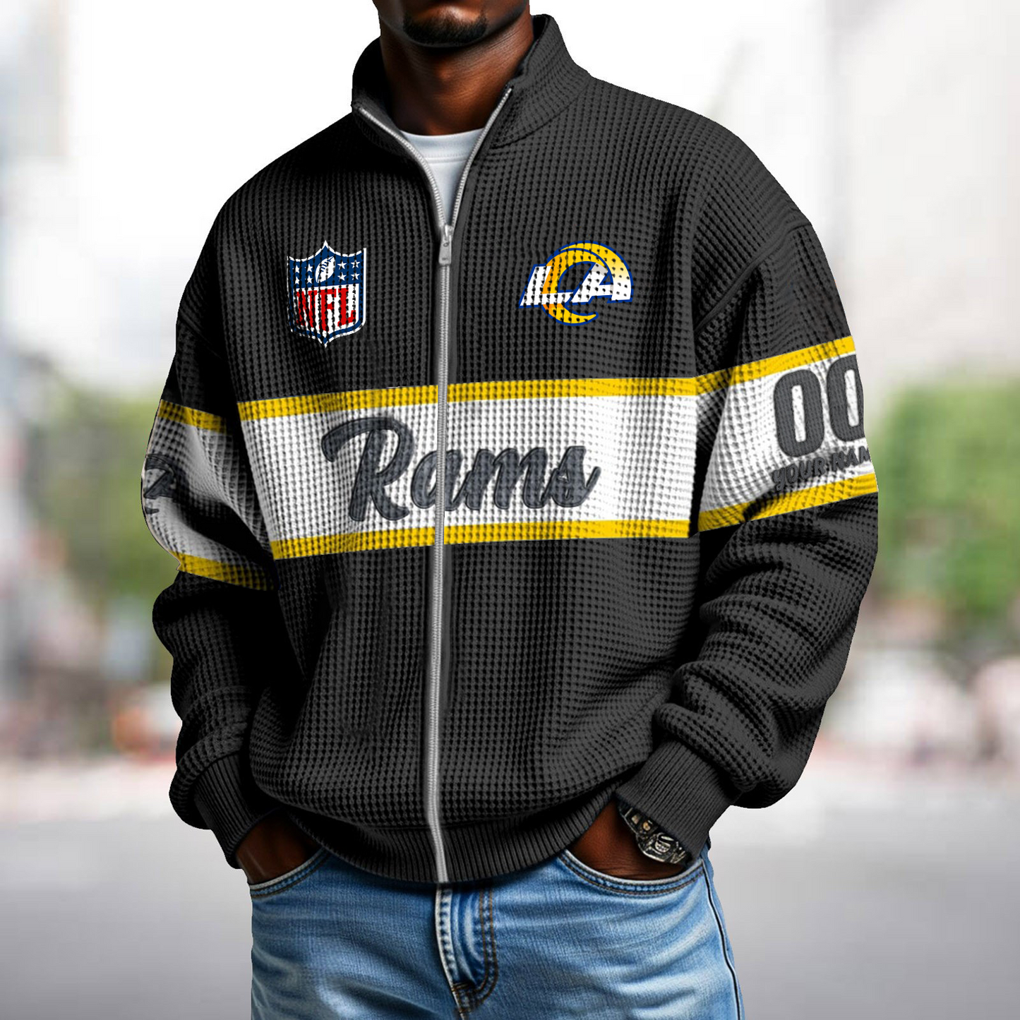 LAR x NFL Waffle Zip-Up Sweatshirt DATND TANTD