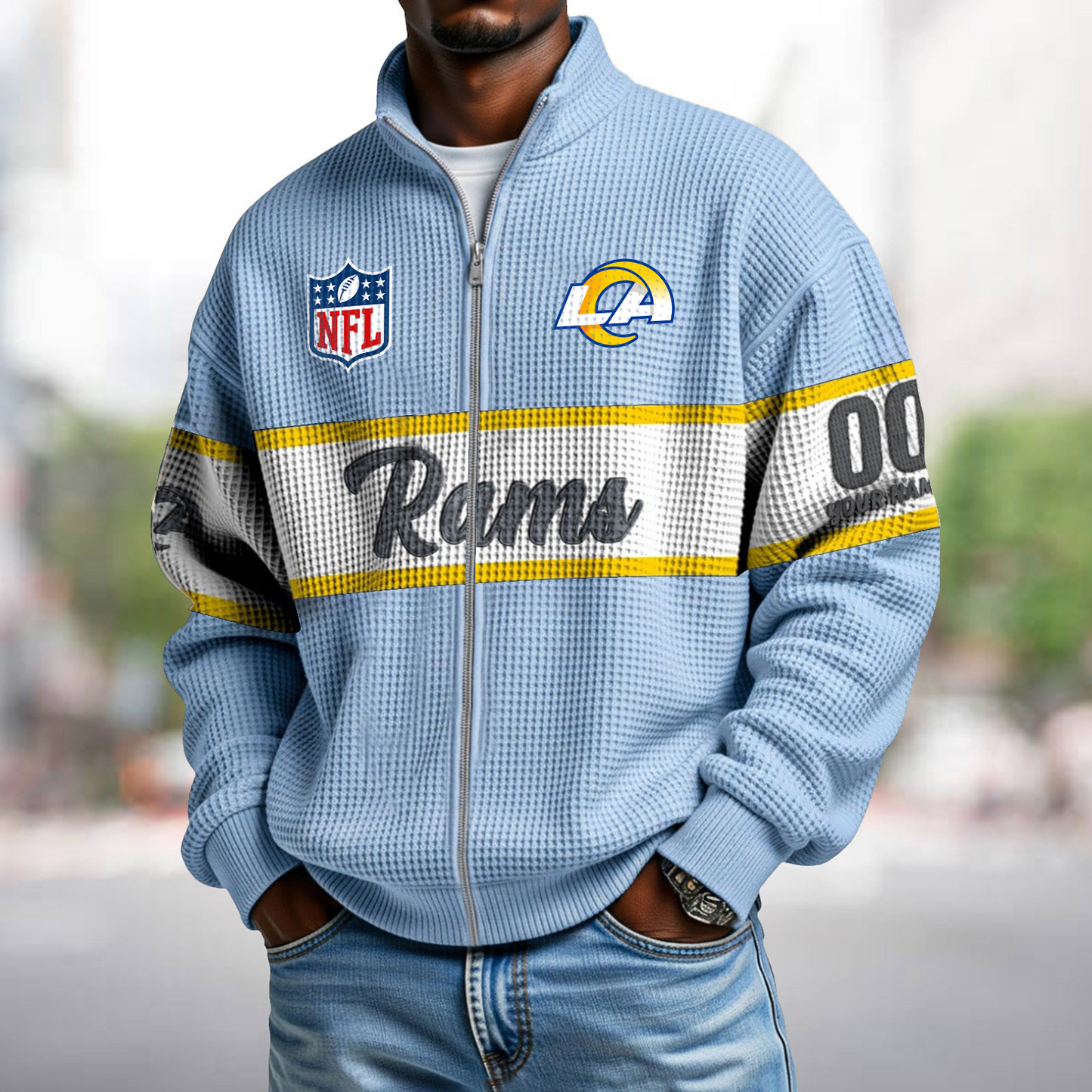 LAR x NFL Waffle Zip-Up Sweatshirt DATND TANTD