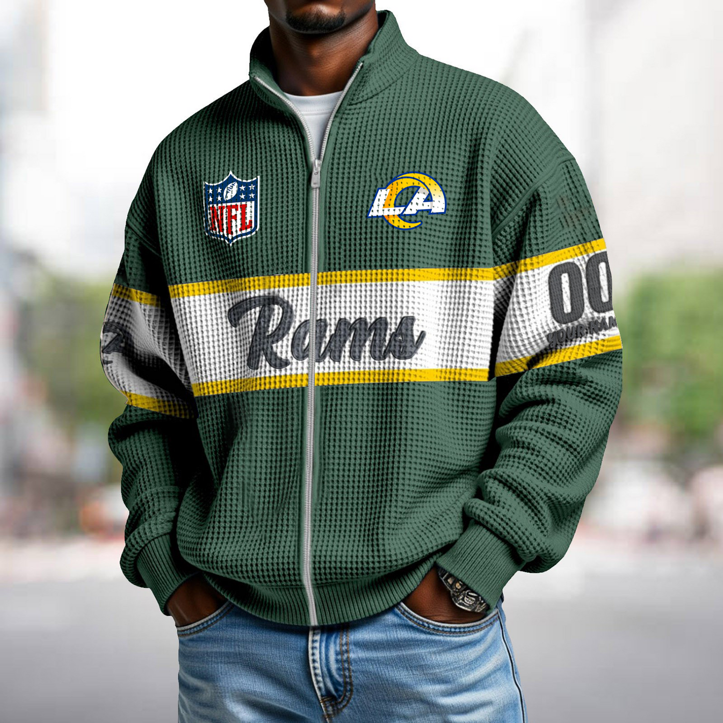 LAR x NFL Waffle Zip-Up Sweatshirt DATND TANTD