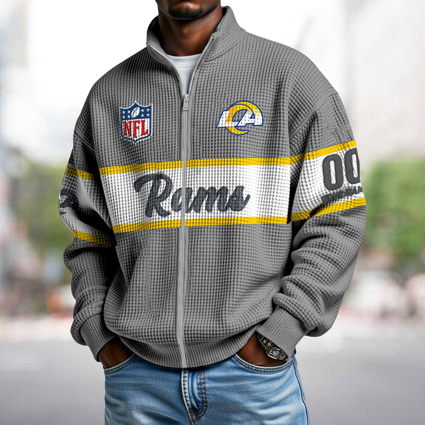 LAR x NFL Waffle Zip-Up Sweatshirt DATND TANTD