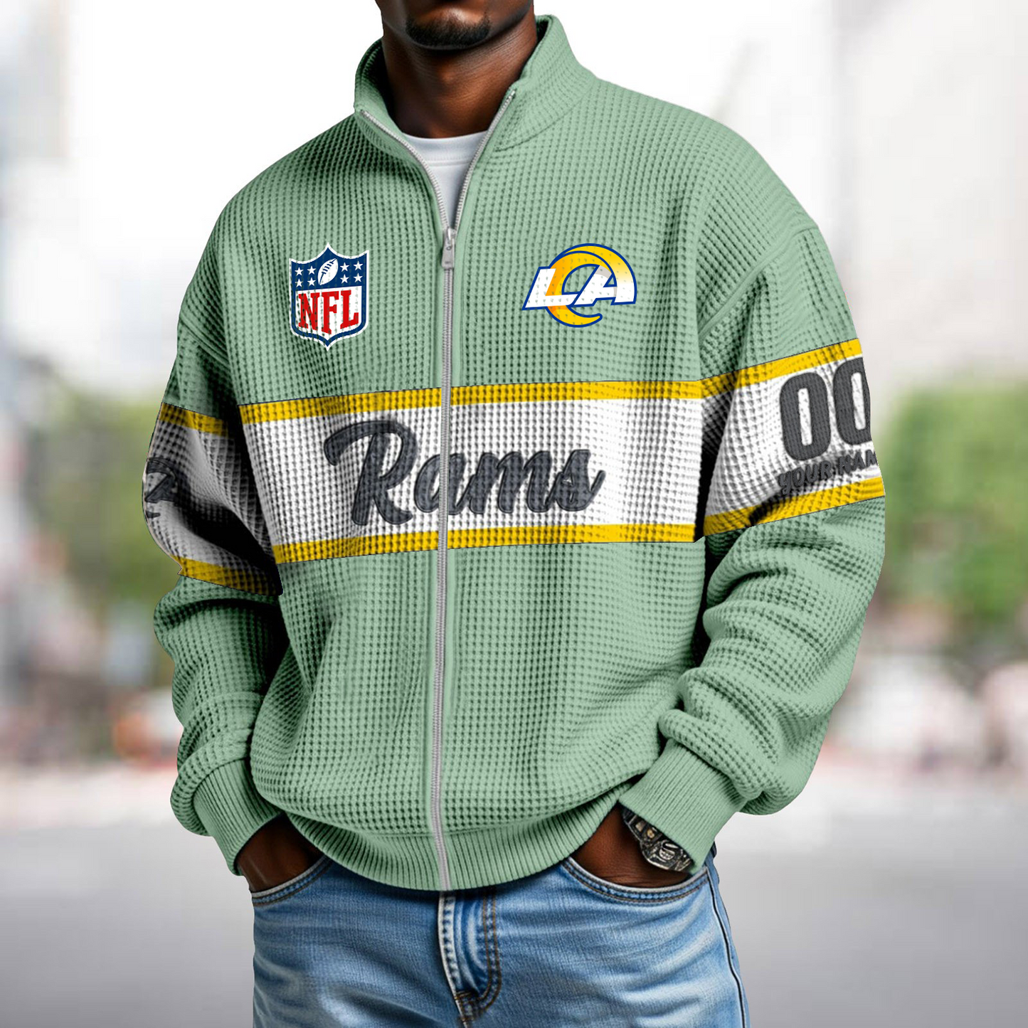 LAR x NFL Waffle Zip-Up Sweatshirt DATND TANTD