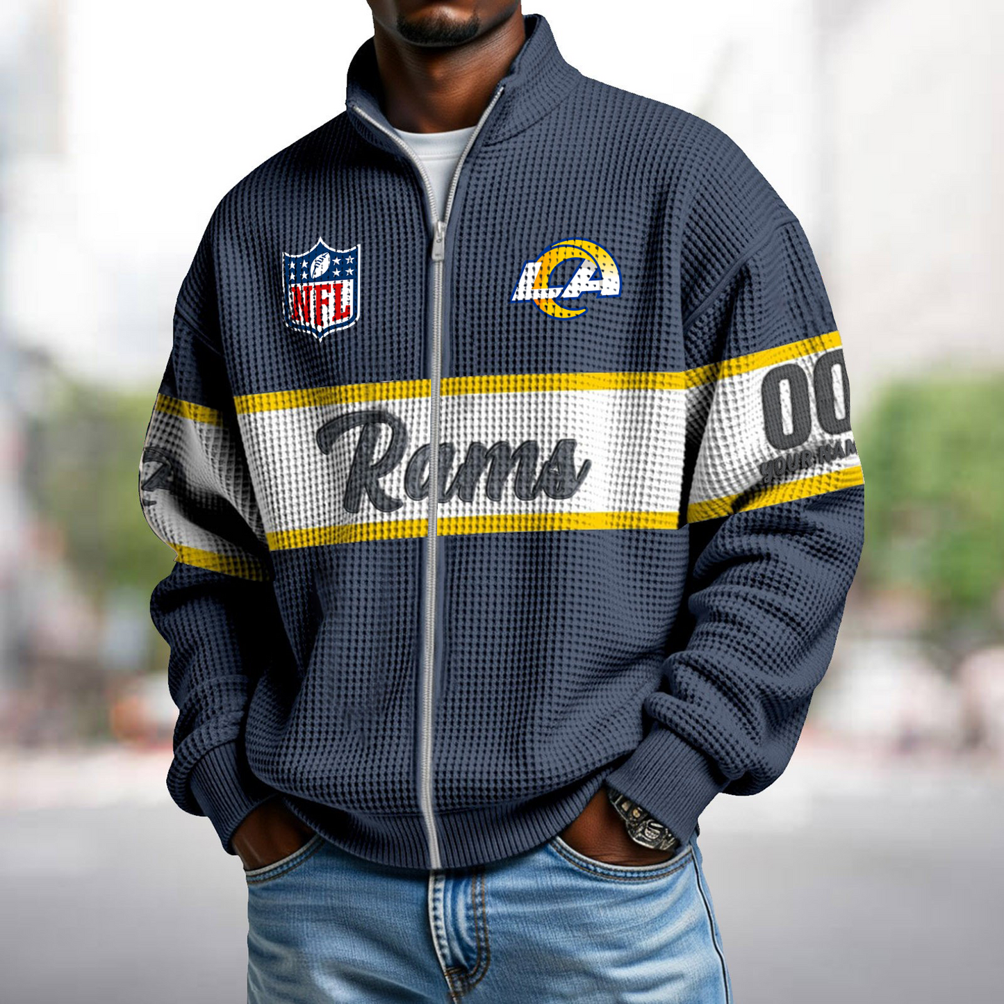 LAR x NFL Waffle Zip-Up Sweatshirt DATND TANTD