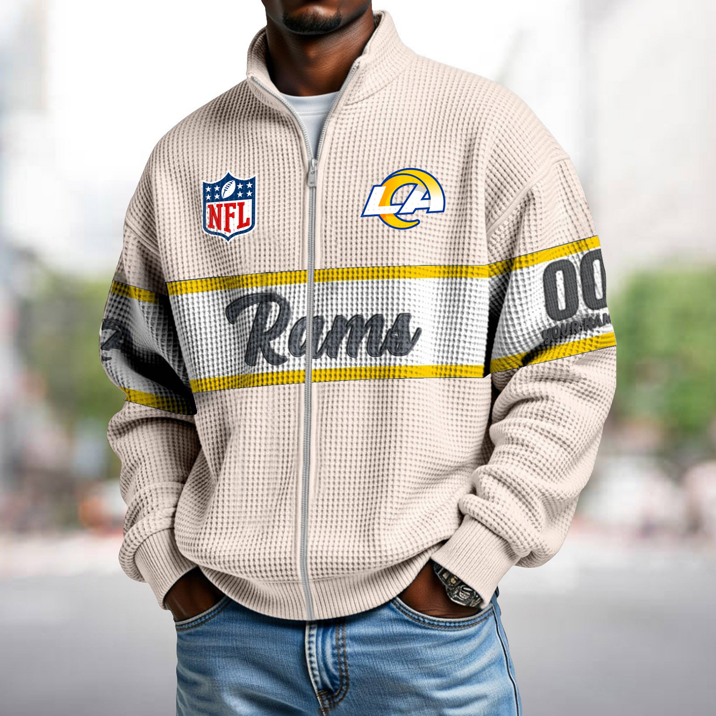 LAR x NFL Waffle Zip-Up Sweatshirt DATND TANTD
