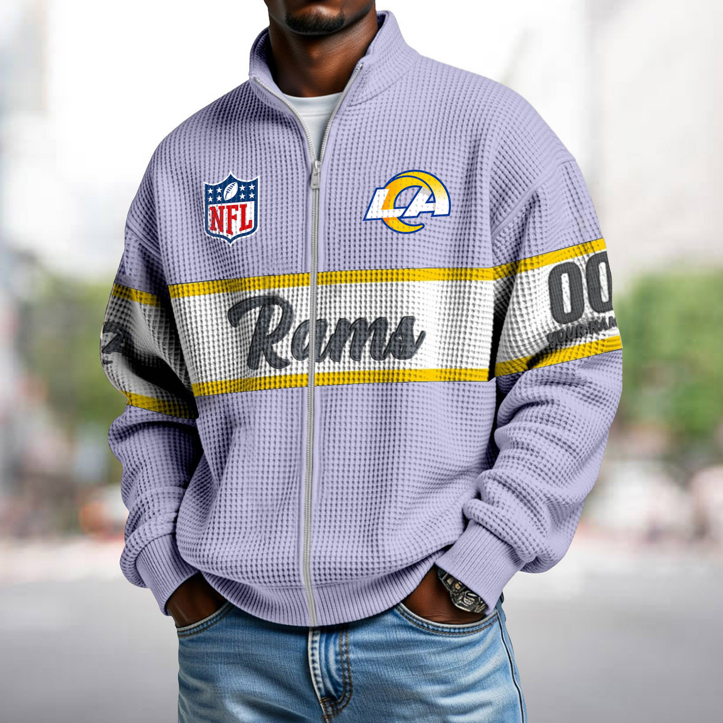 LAR x NFL Waffle Zip-Up Sweatshirt DATND TANTD