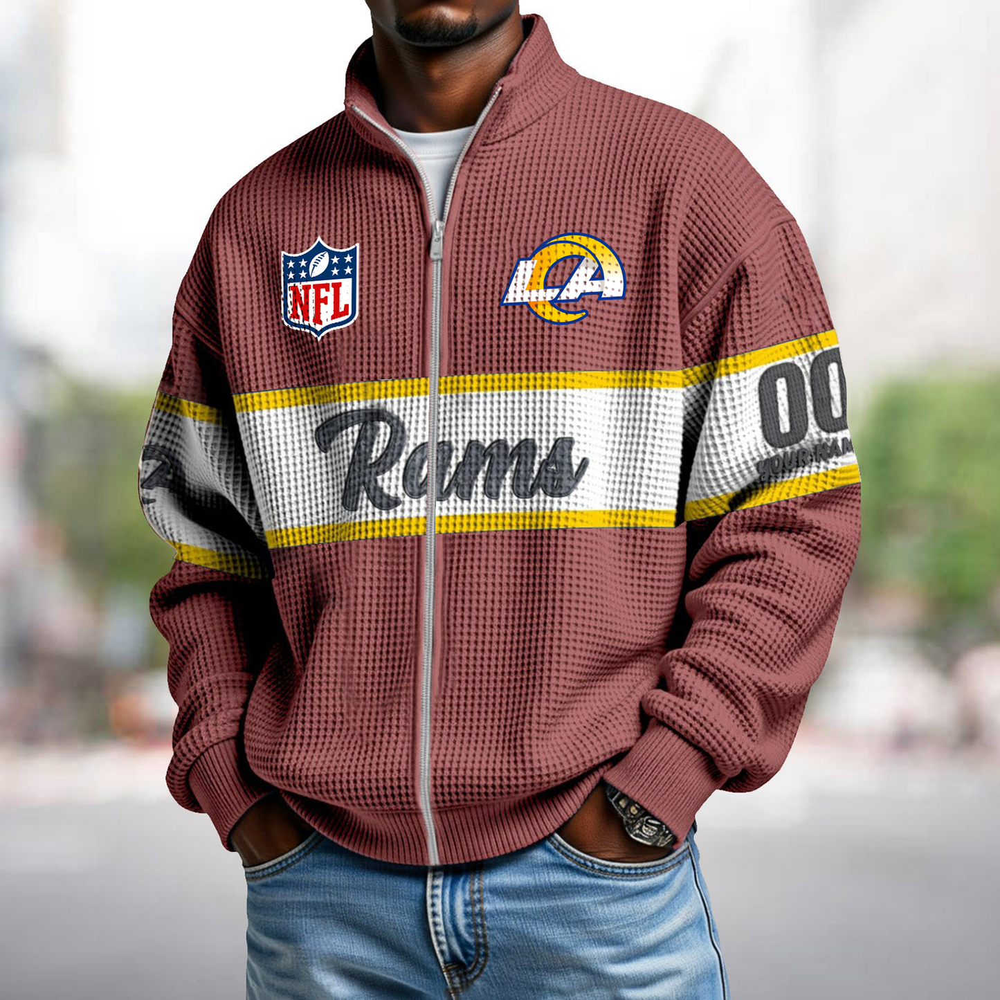 LAR x NFL Waffle Zip-Up Sweatshirt DATND TANTD