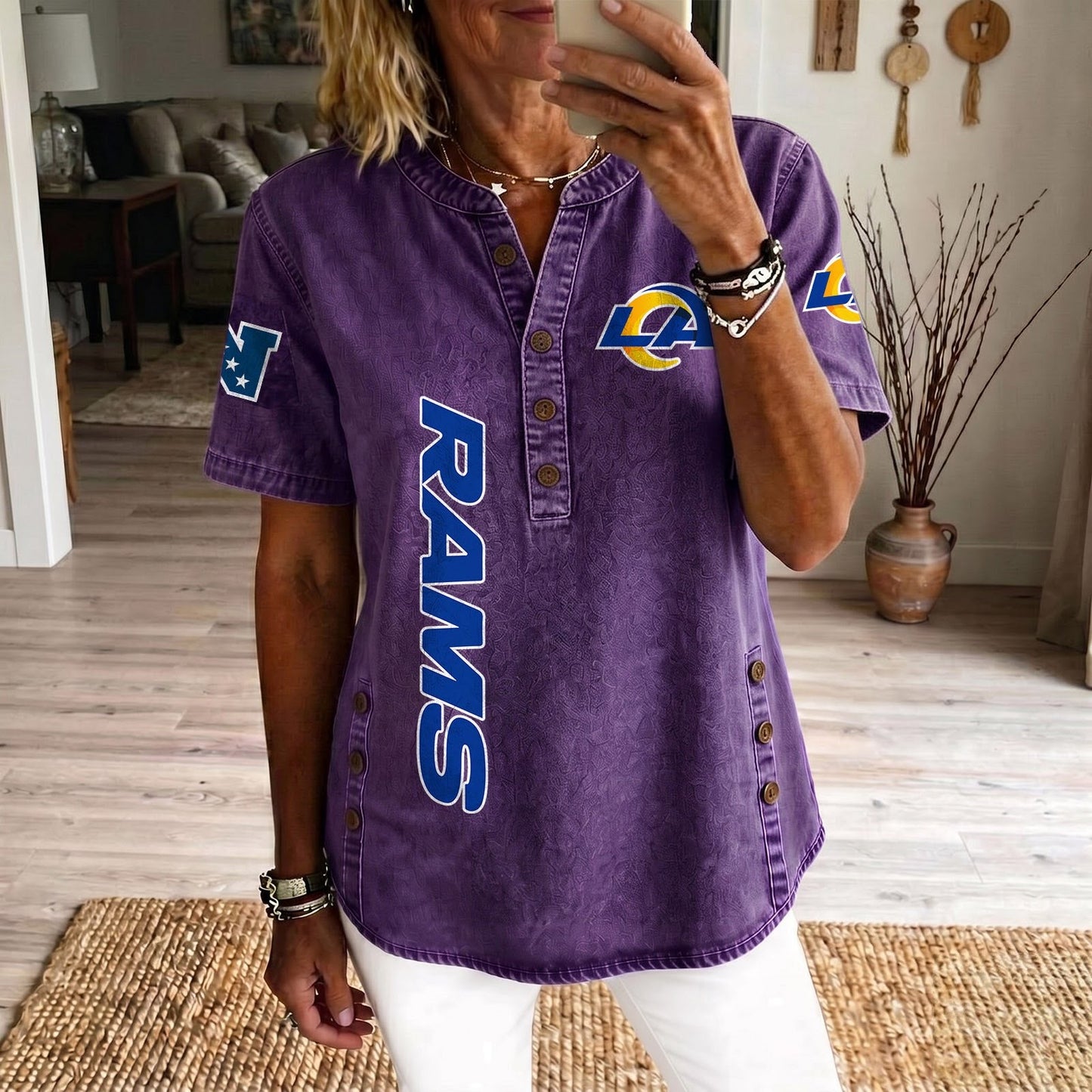 LAR x NFL Womenƒ??s Denim Casual Tops DATND LBN 190526