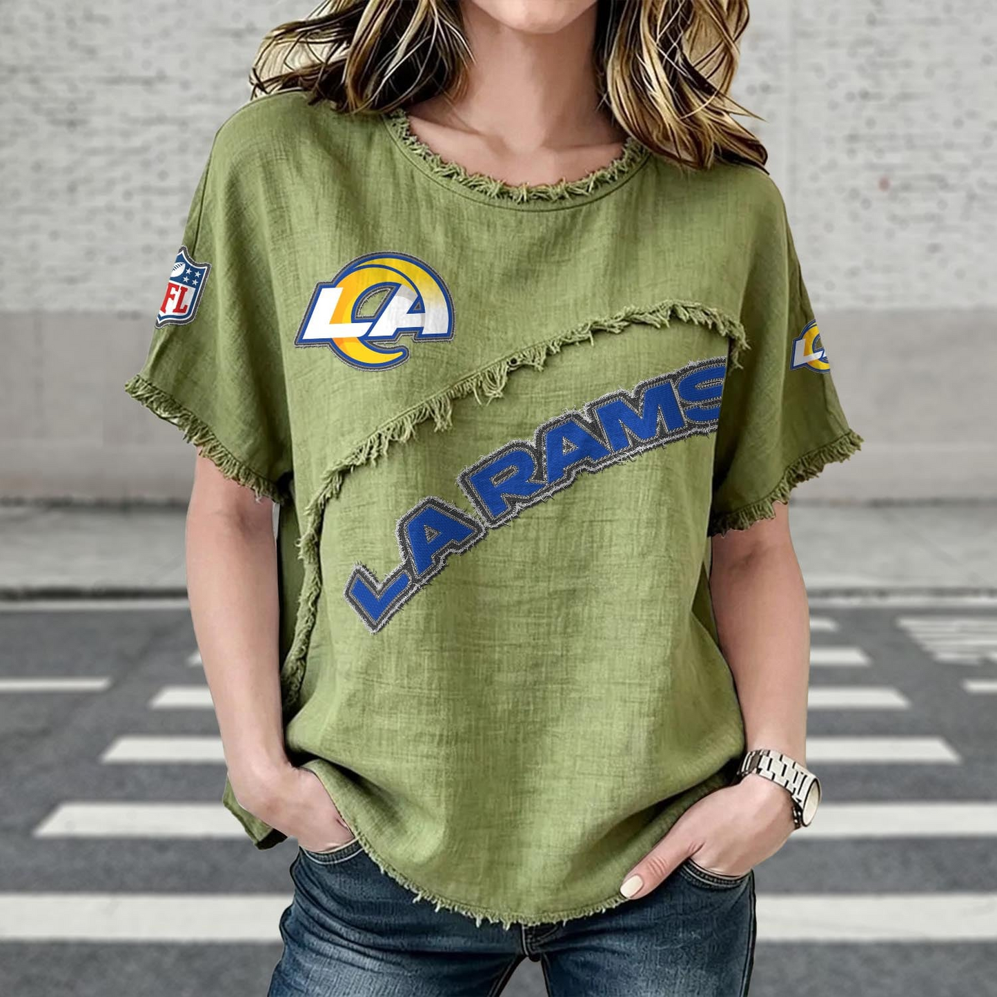 LAR x NFL Womenƒ??s Vintage O-Neck 2905 DatND DVT