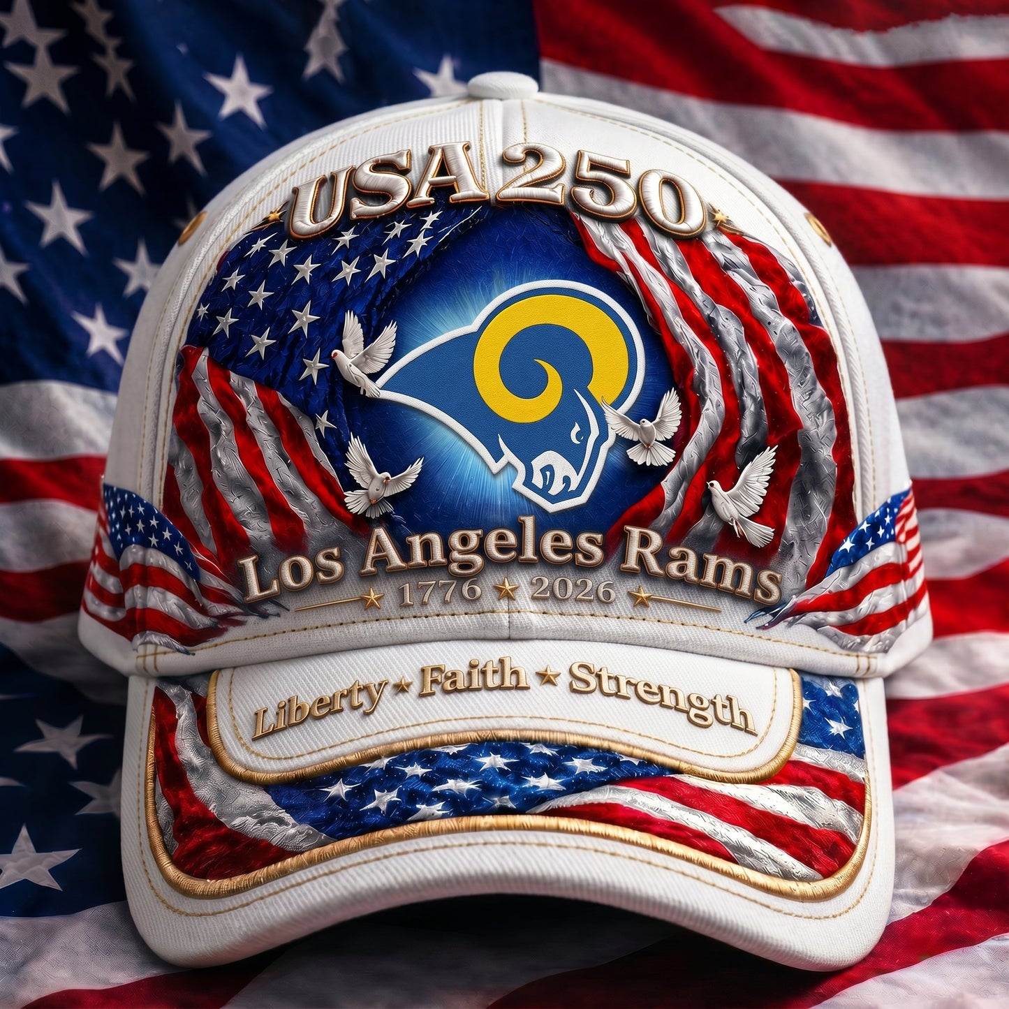 Premium NFL x LAR 250 Years  Anniversary Of Freedom  Cap 220626