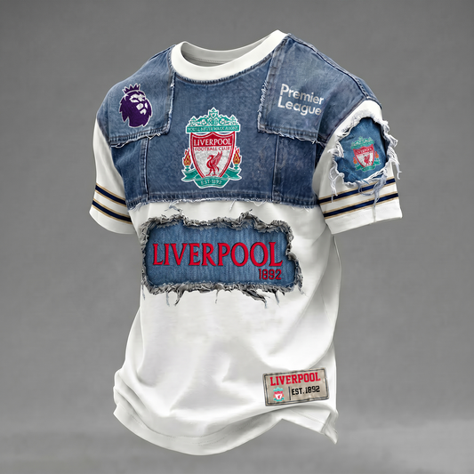 LIV x EPL Patchwork Denim T-Shirt DATND TANTD 090626