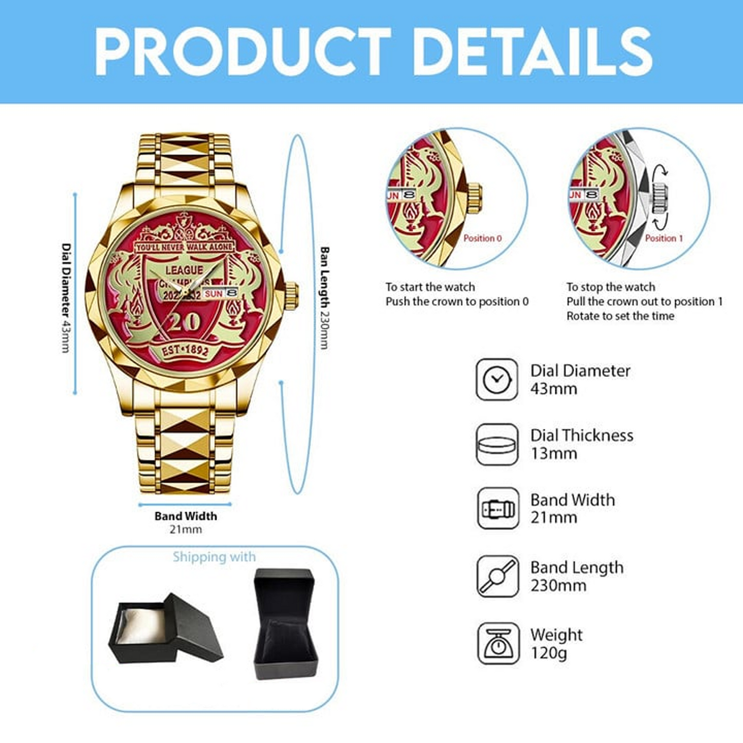 LIV 20 x RL Alloy Luxury Quartz Watch DATND TANTD