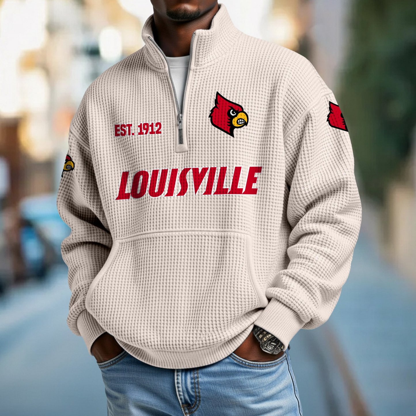 LOU x College Football - Waffle Stand Collar Half Zip Sweatshirt DatND DVT