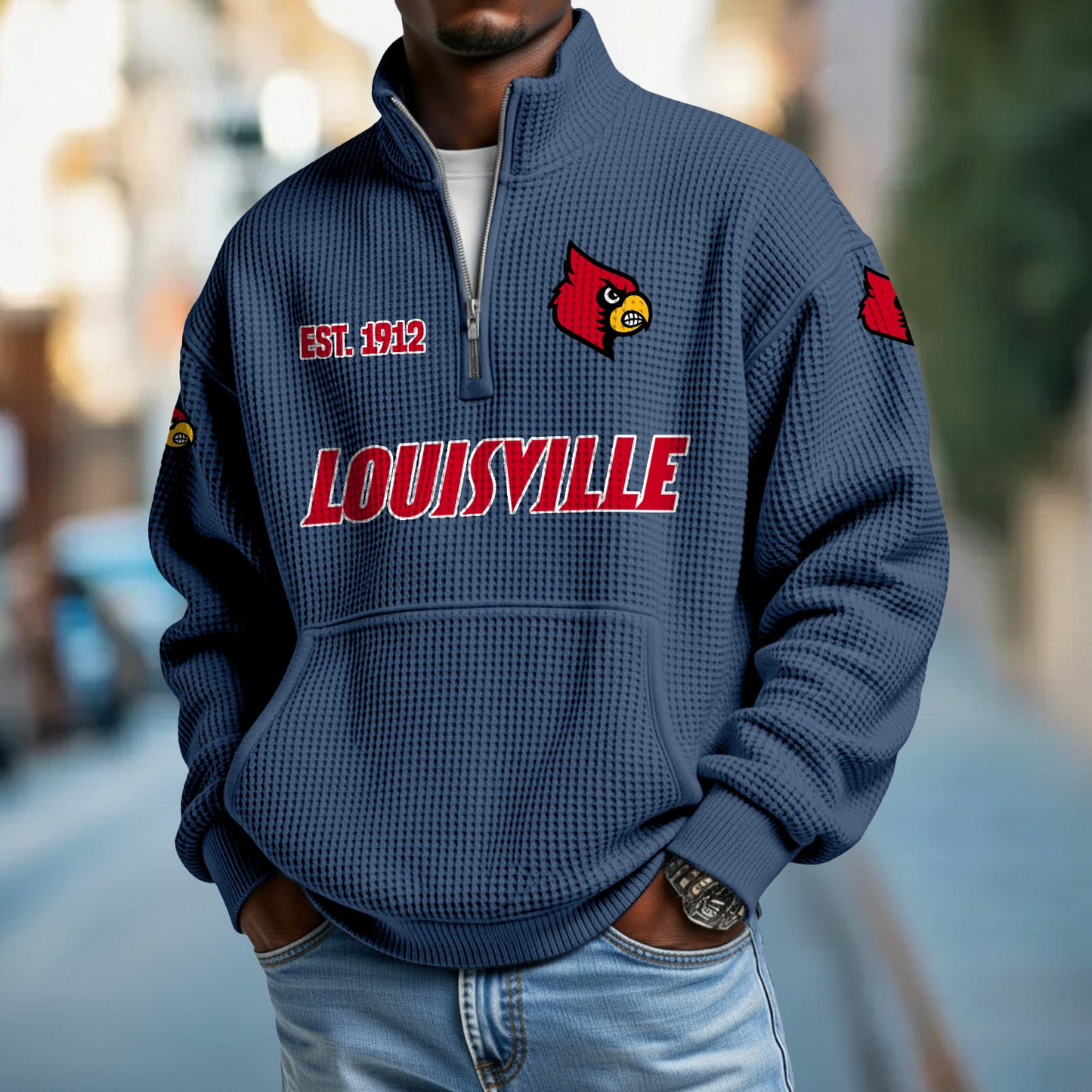 LOU x College Football - Waffle Stand Collar Half Zip Sweatshirt DatND DVT
