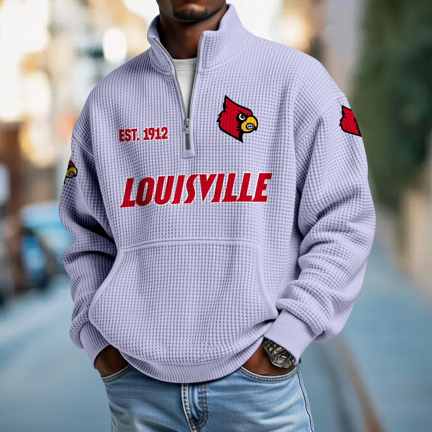LOU x College Football - Waffle Stand Collar Half Zip Sweatshirt DatND DVT