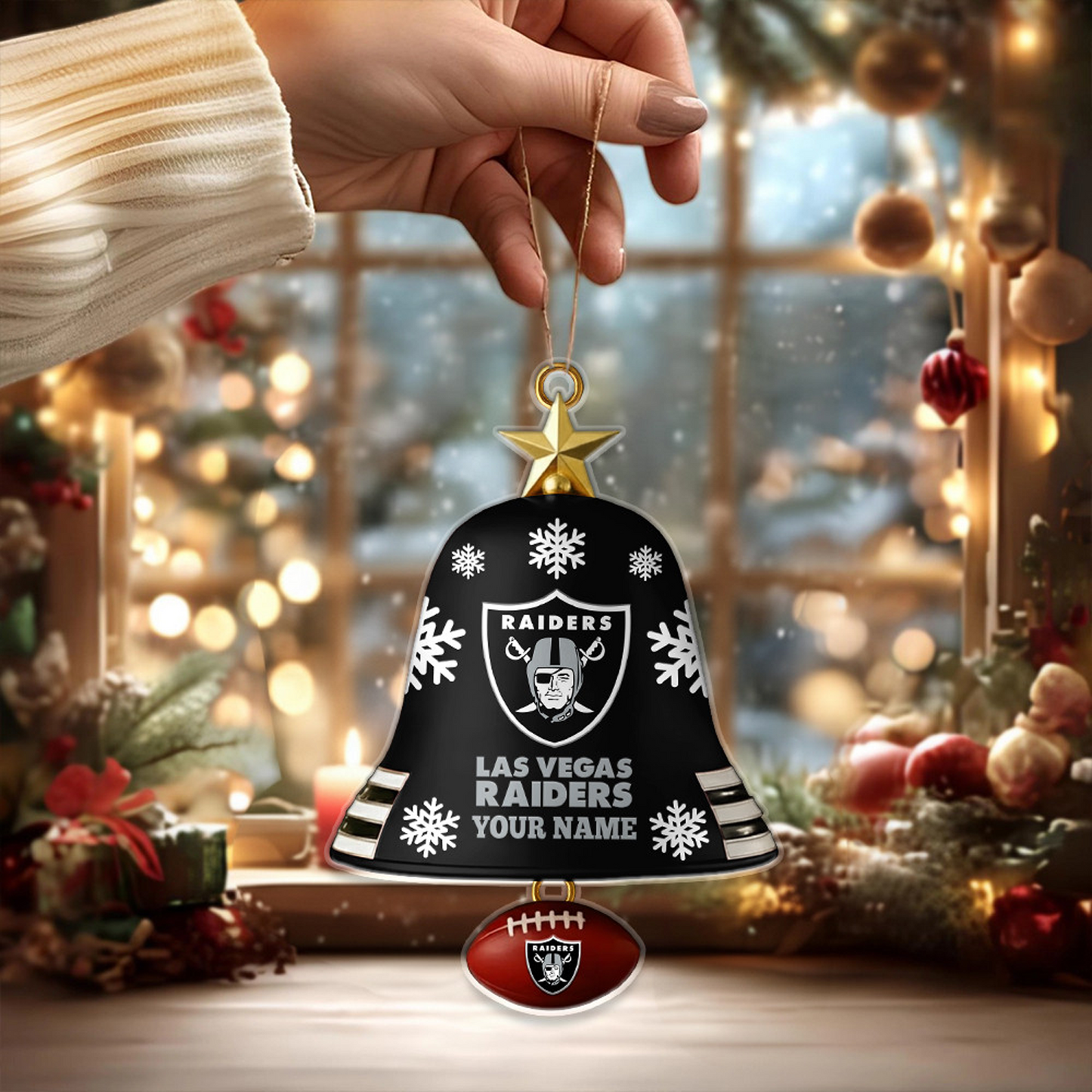 LV x NFL Christmas Bell Ornament Custom Any Name DatND DVT