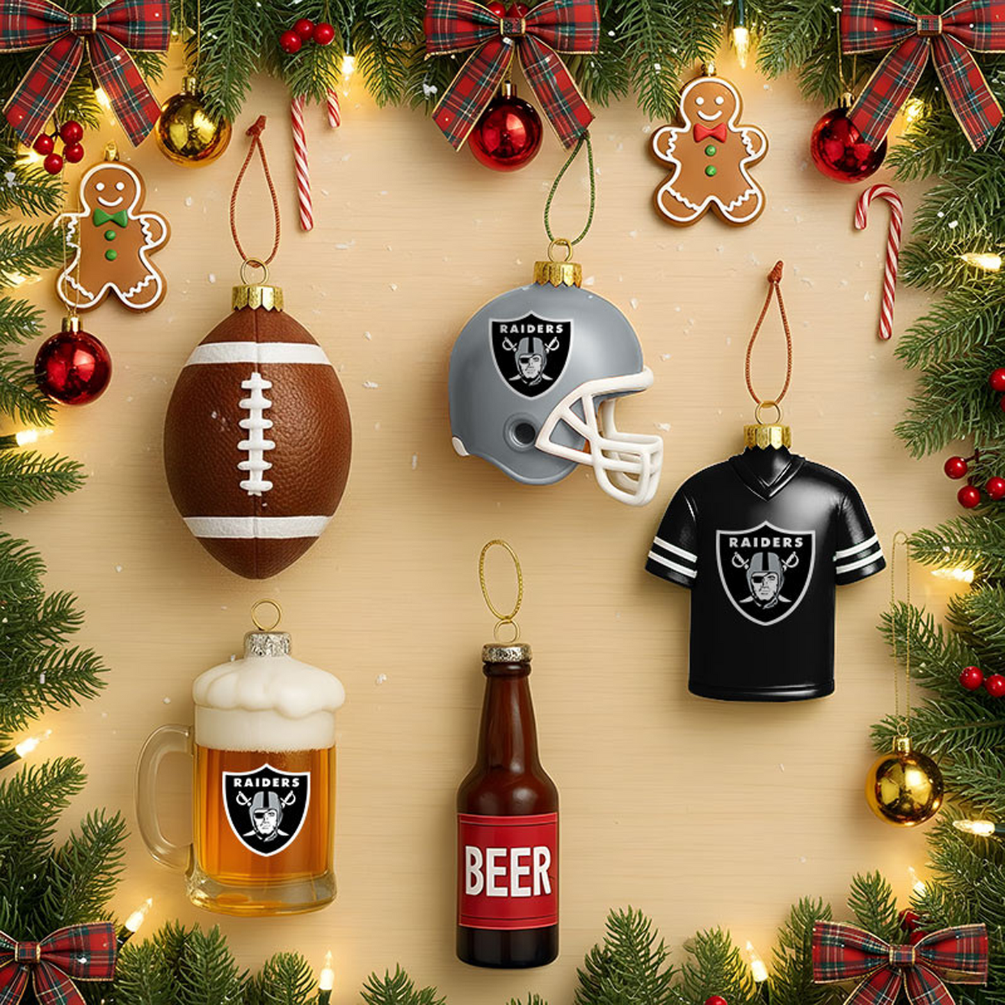 LV x NFL Football Combo Set 5 Acrylic Ornament For Home Decor DatND DVT