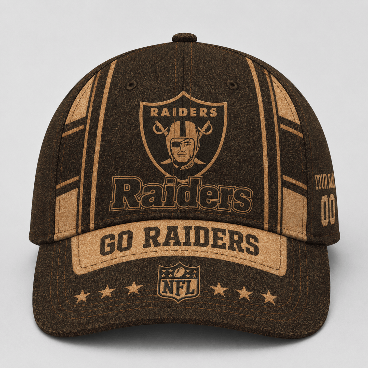 LV x NFL Premium Vintage Leather Personalized Cap for Loyal Fans