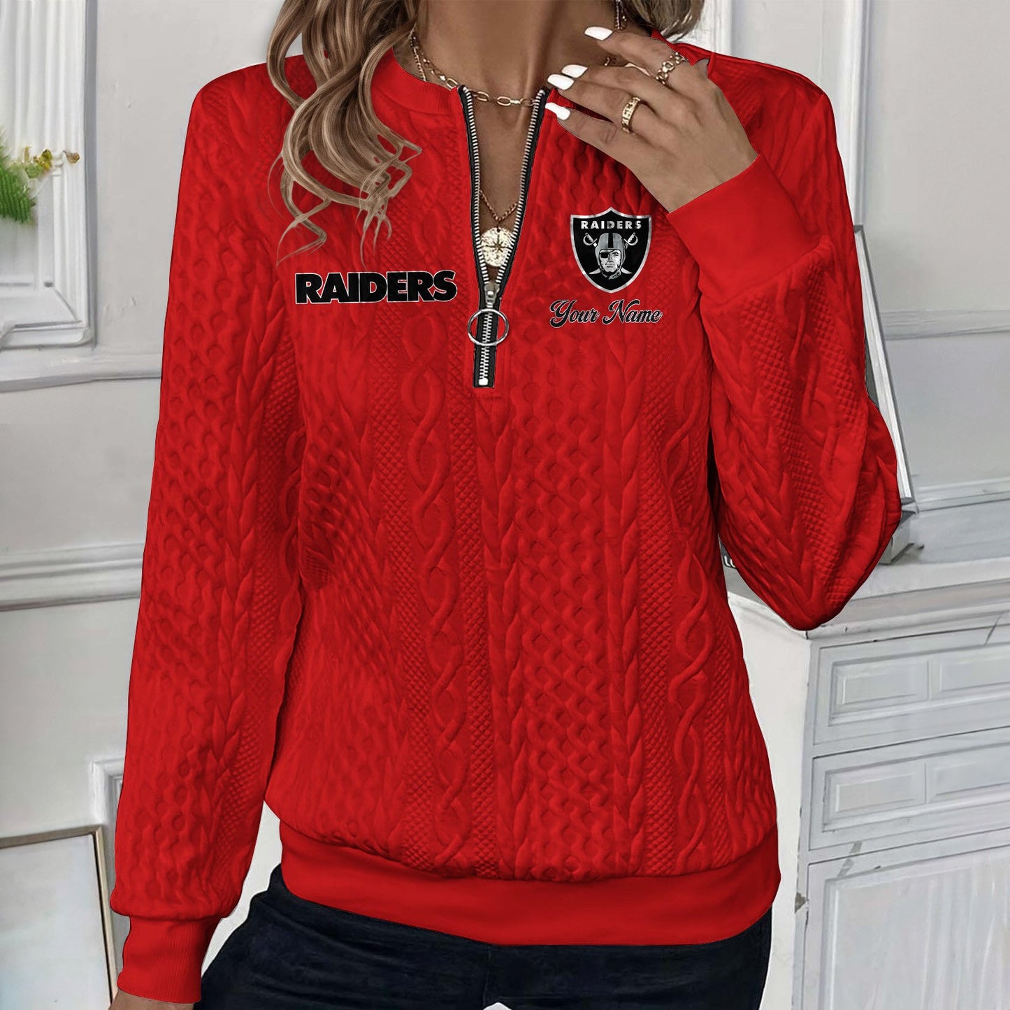LV x NFL Women's Quilted Zip-UP Sweatshirt DatND DVT