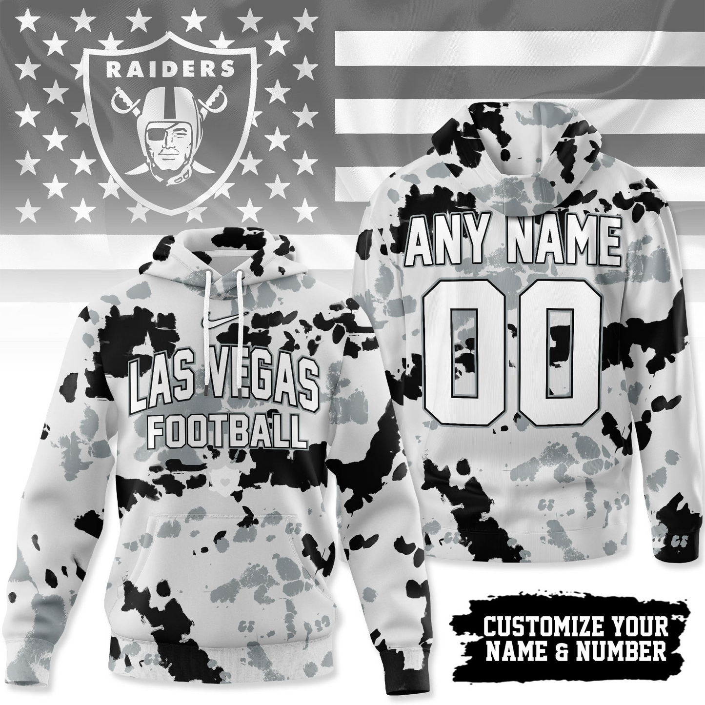 LVR Premium NFL Gridiron Splash Personalized Hoodie DDT CTND