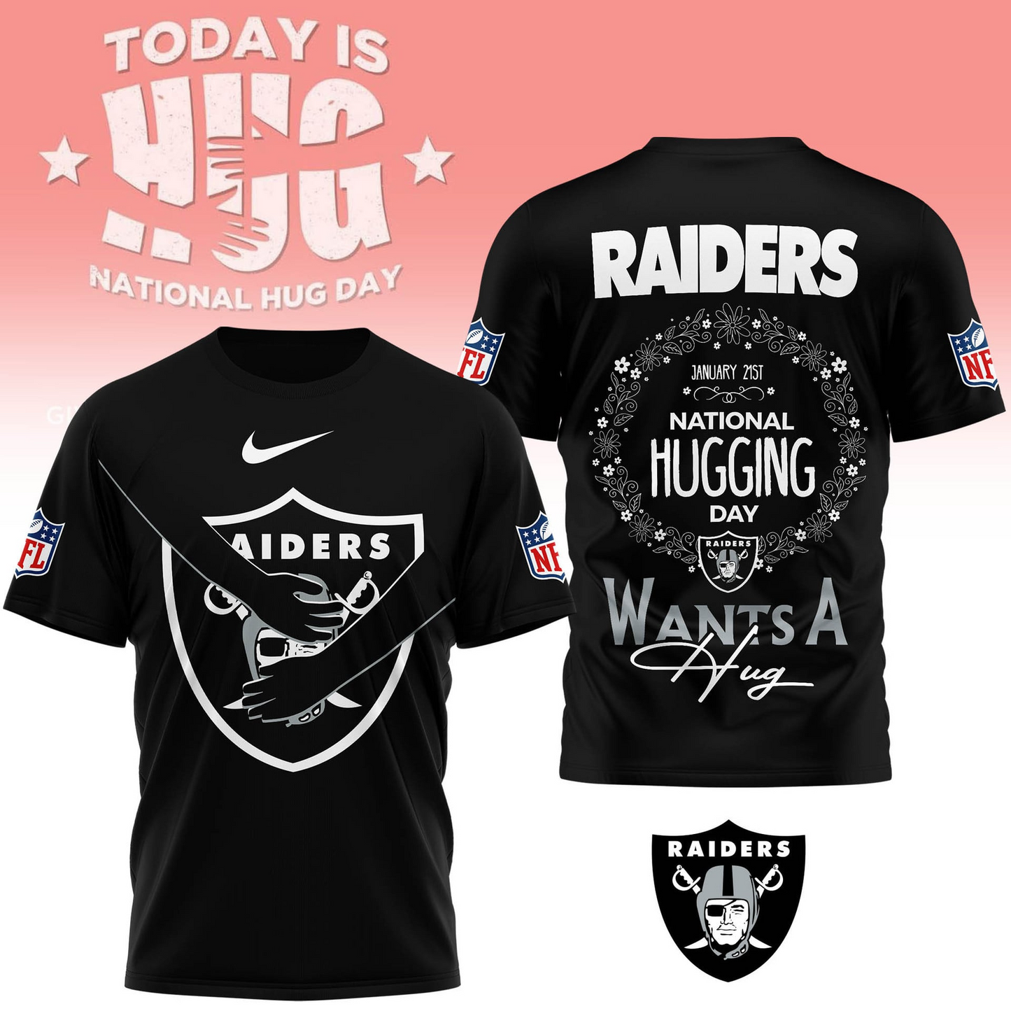 LVR Premium NFL National Hugging Day 3D Shirt DDT NTL