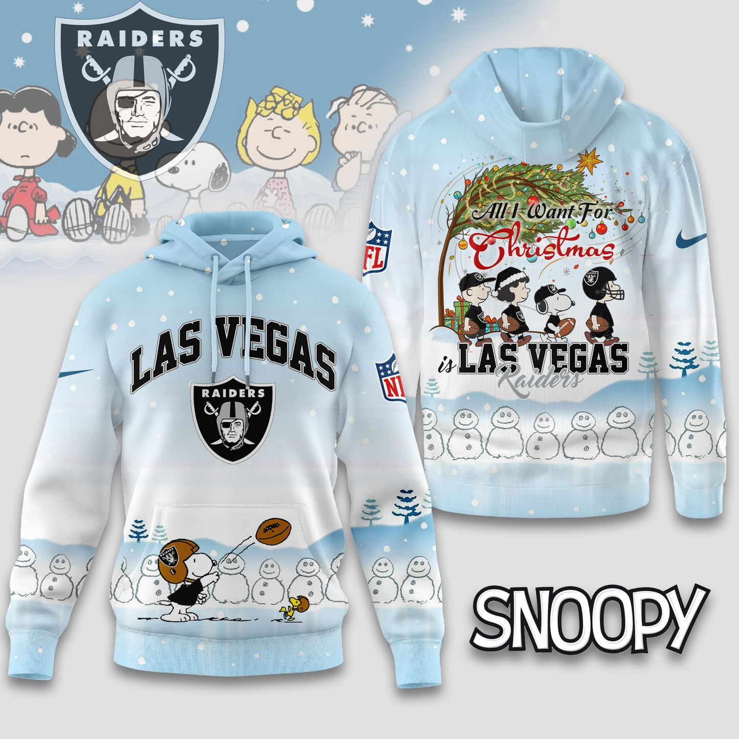 LVR Premium NFL Peanuts Snow Day Hoodie DDT CTND