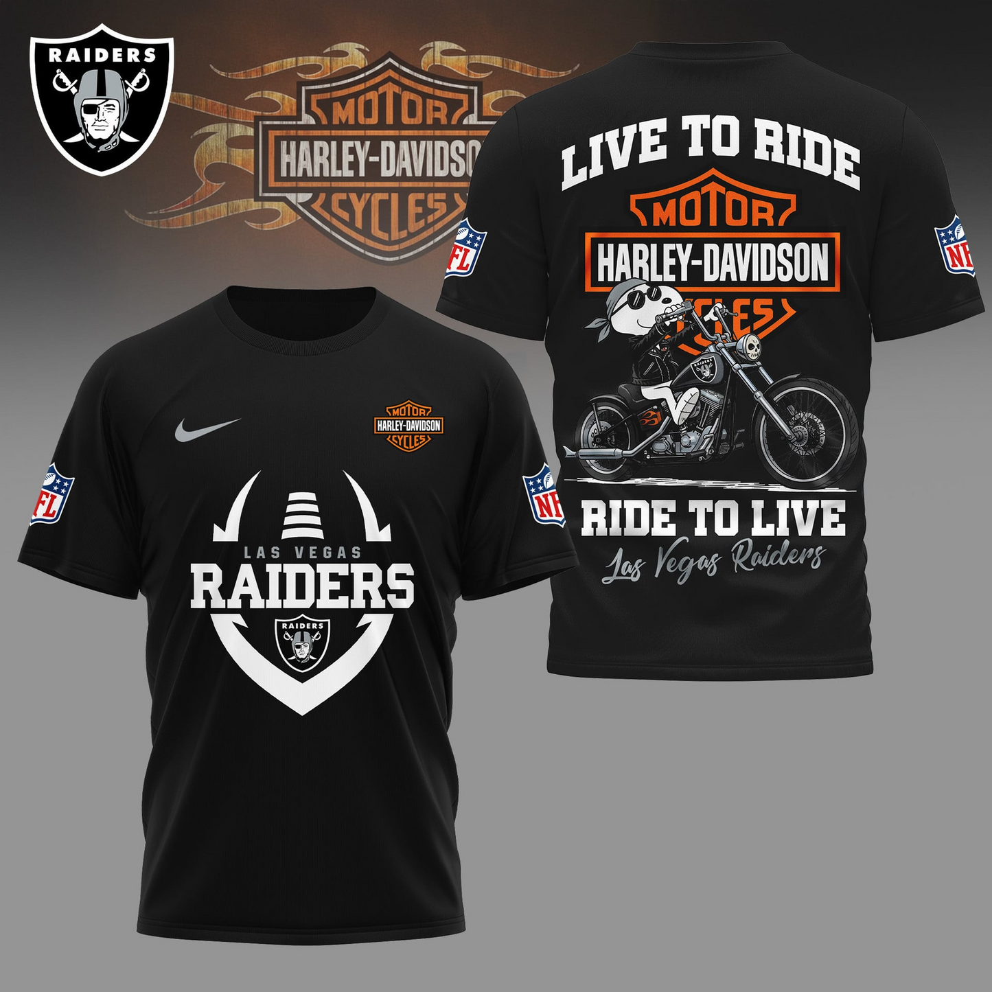 LVR Premium NFL Snoopy Motorcycle 3D Shirt DDT CTND