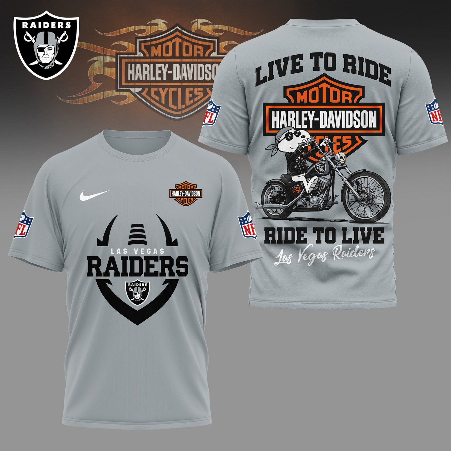 LVR Premium NFL Snoopy Motorcycle 3D Shirt DDT CTND