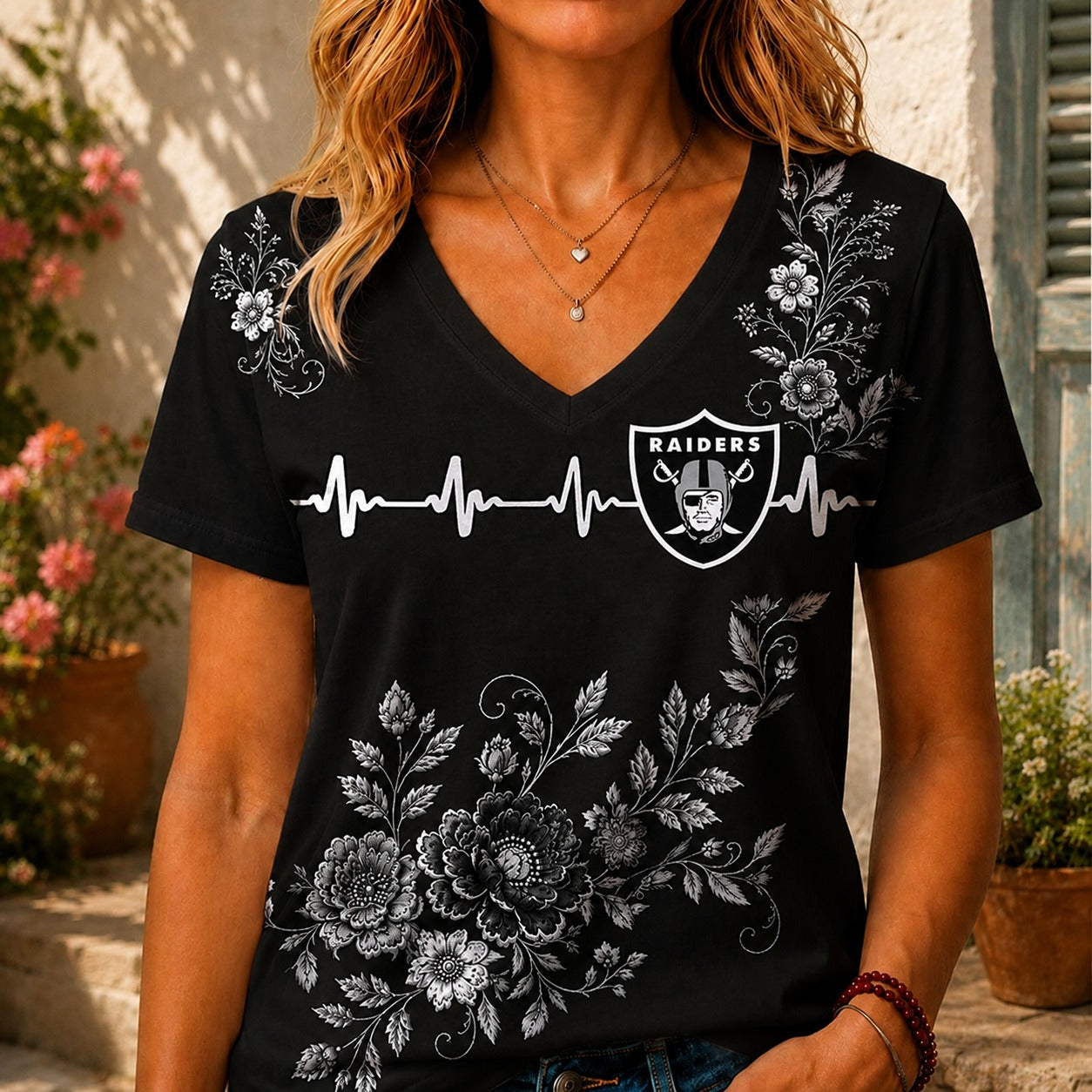 LVR x NFL Luxury Women V-Neck Shirt
