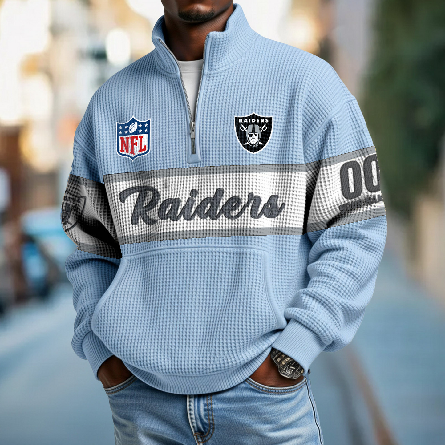 LVR x NFL Quarter-Zip Waffle Pullover DATND TANTD