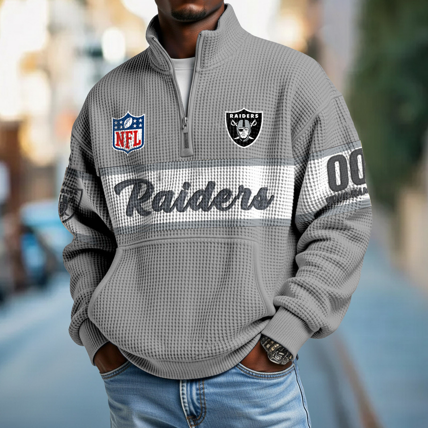 LVR x NFL Quarter-Zip Waffle Pullover DATND TANTD