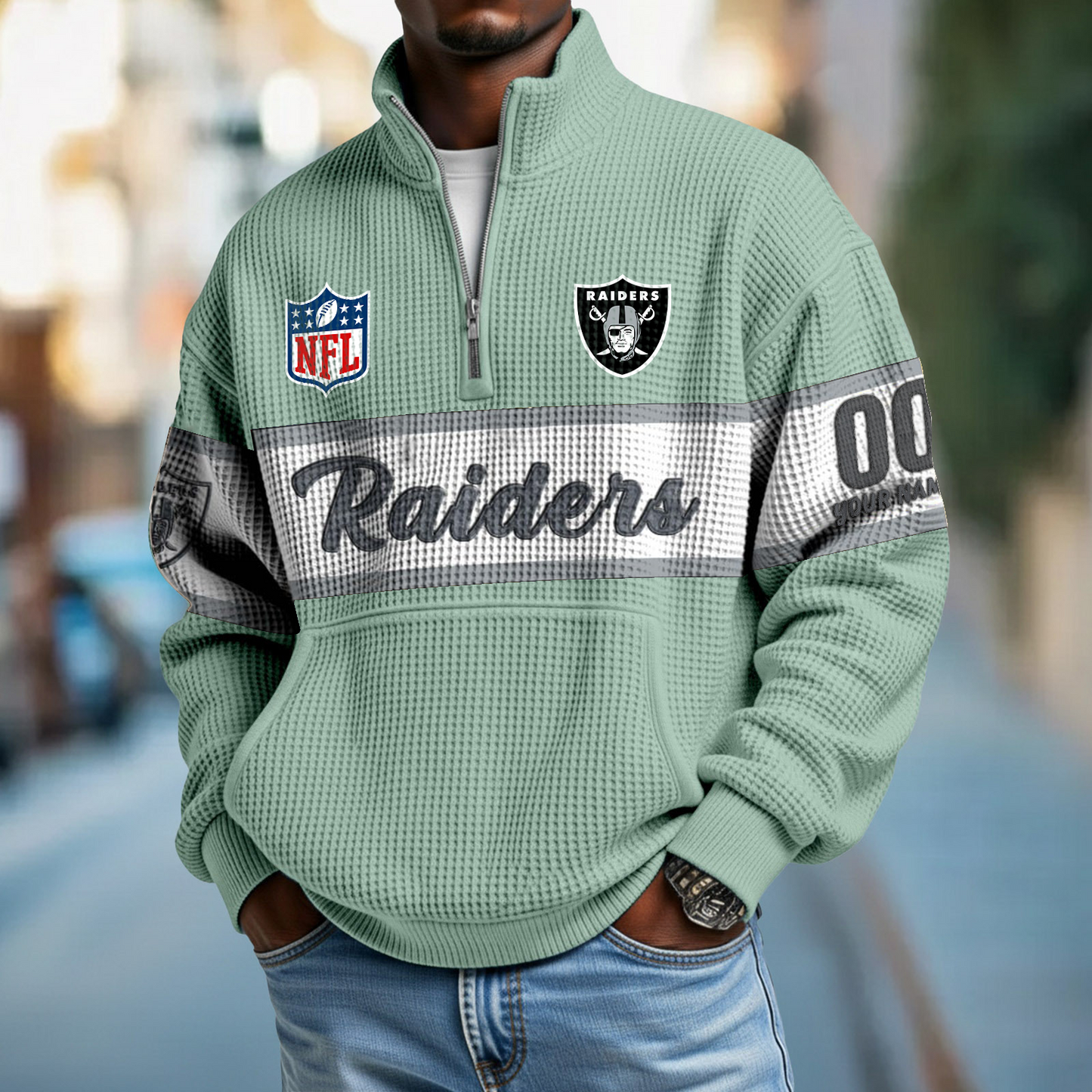 LVR x NFL Quarter-Zip Waffle Pullover DATND TANTD