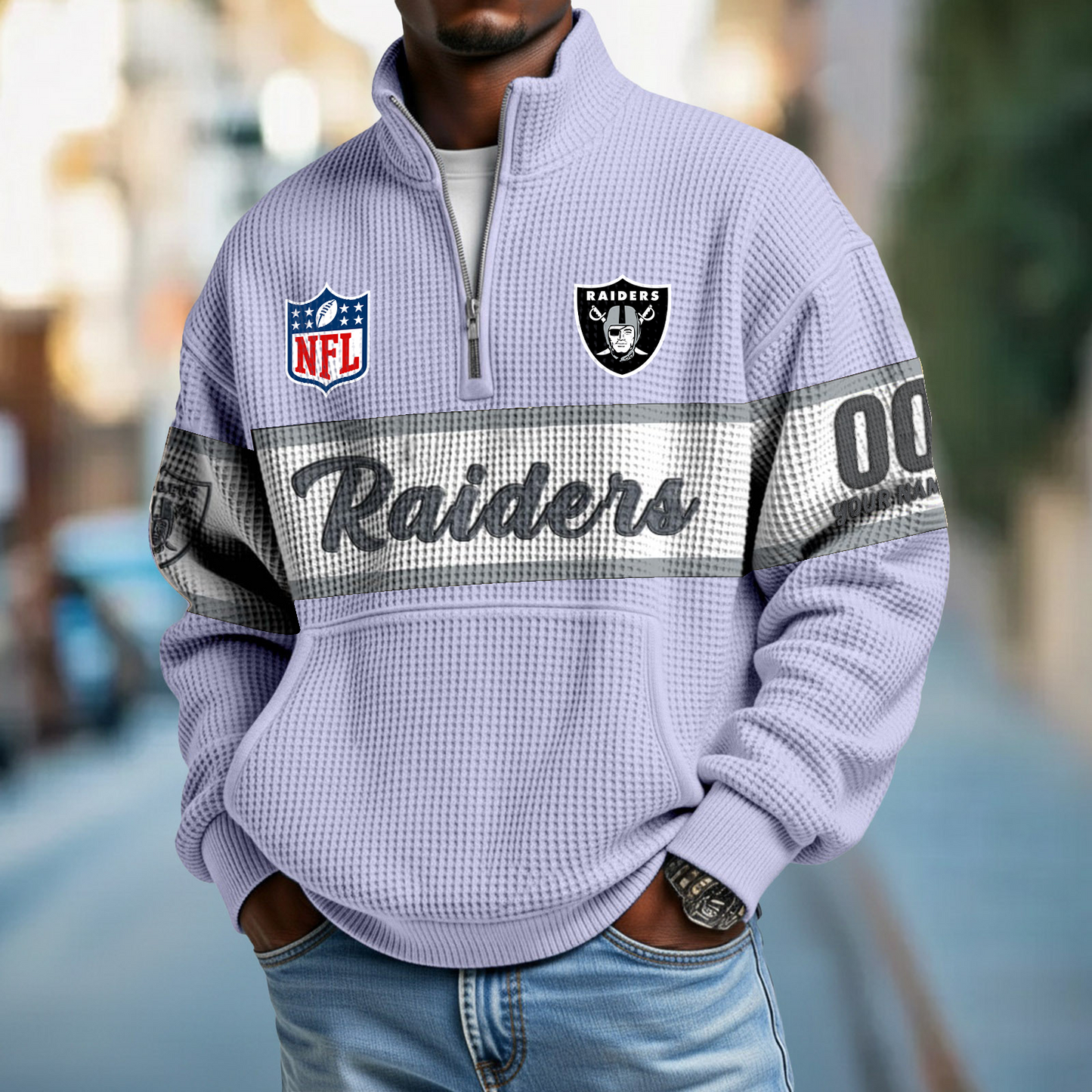 LVR x NFL Quarter-Zip Waffle Pullover DATND TANTD